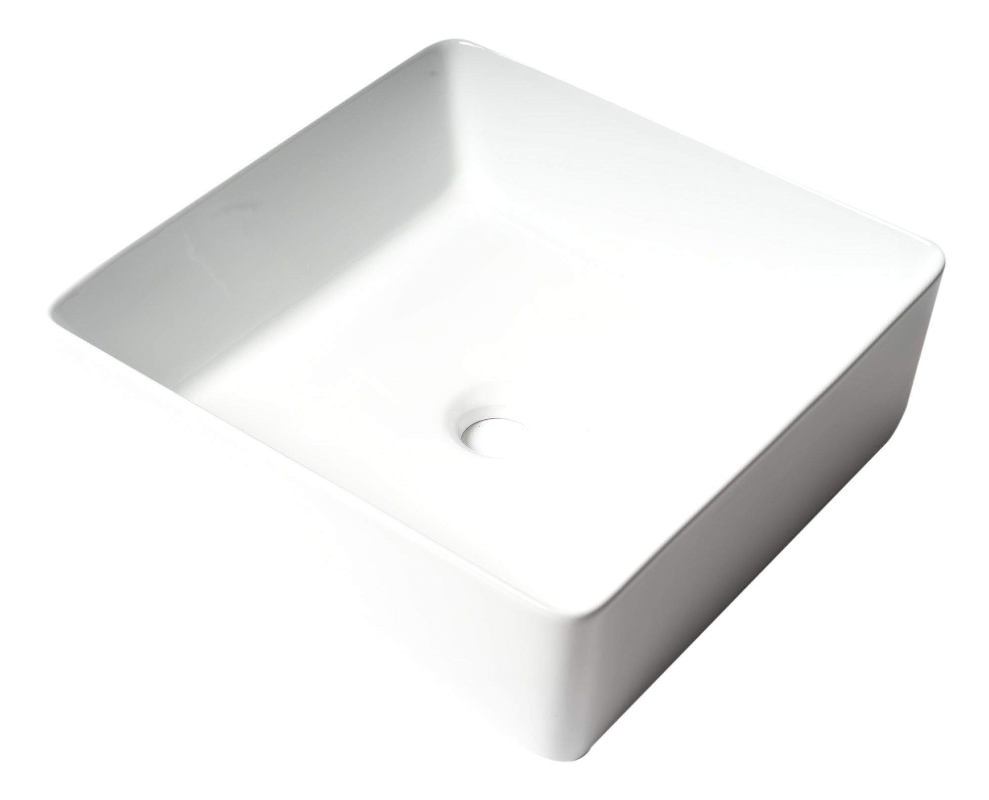 Alternate Image for ALFI brand 15.13" x 15.13" Square Above Mount Porcelain Bathroom Sink, White, No Faucet Hole, ABC903-W