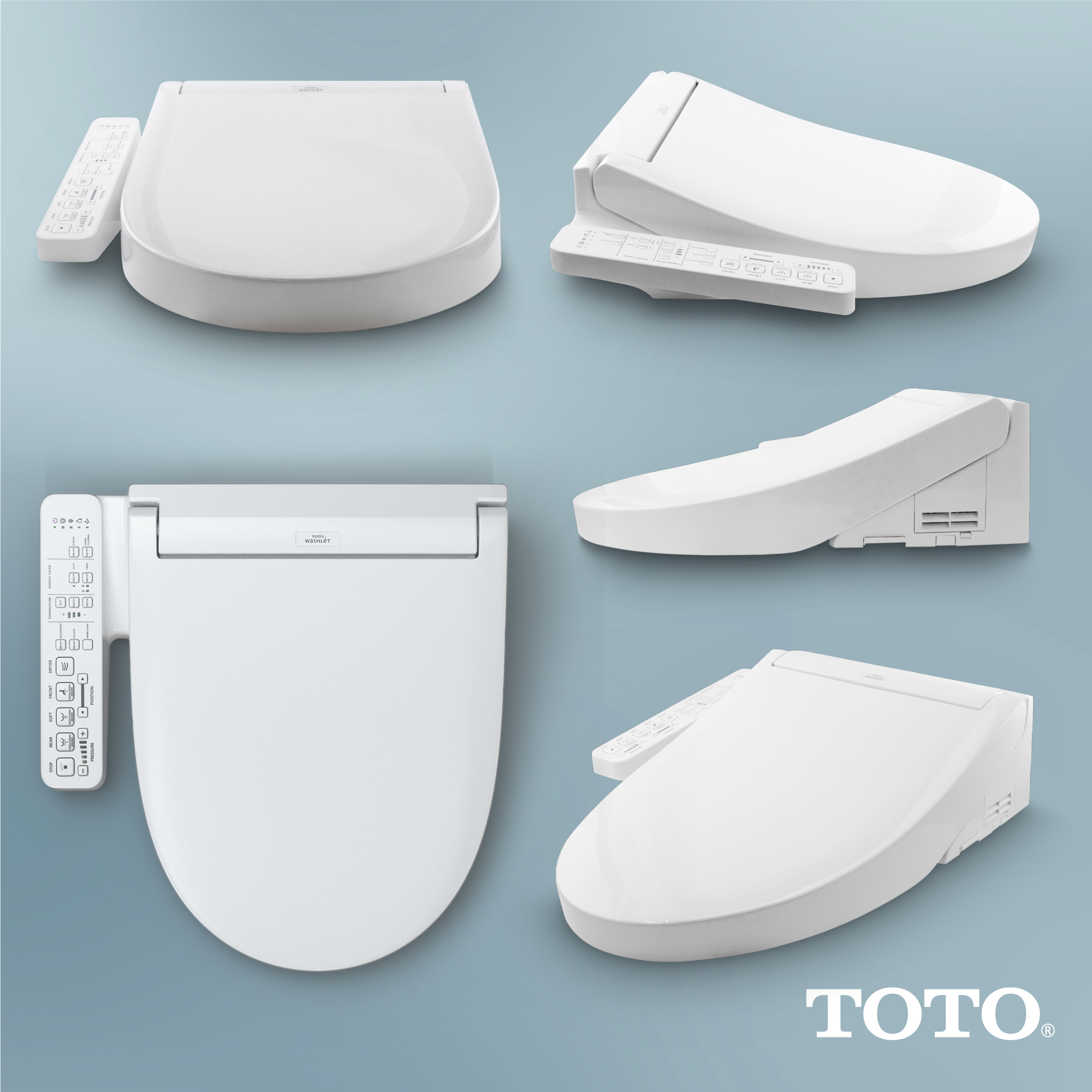Alternate Image for TOTO WASHLET C2 Electronic Bidet Toilet Seat with PREMIST and EWATER+ Wand Cleaning, Round, Cotton White, Plastic, SW3073#01