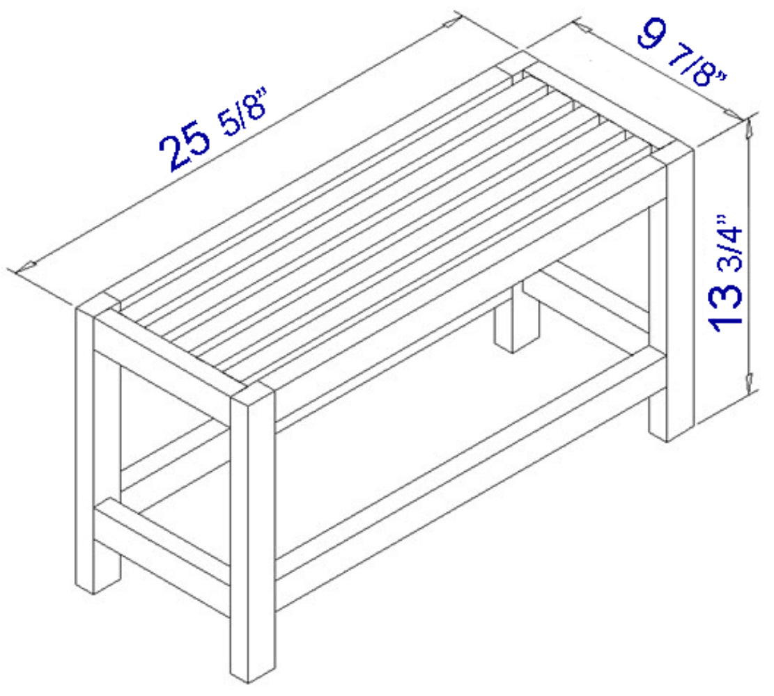 ALFI brand AB4401 26" Solid Wooden Slated Single Person Sitting Bench, Cedar Wood, Natural Wood
