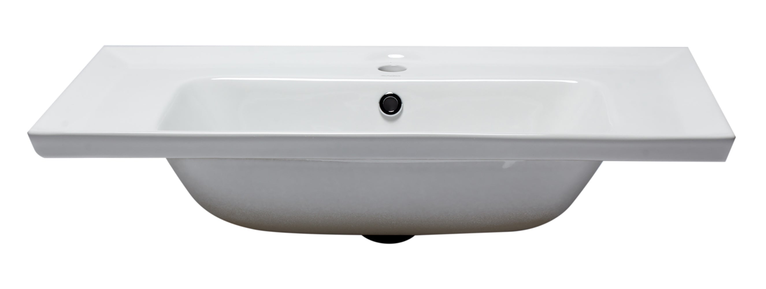 Alternate Image for Eago 31.5" x 18.88" Rectangle Drop In Porcelain Bathroom Sink, White, 1 Faucet Hole, BH003