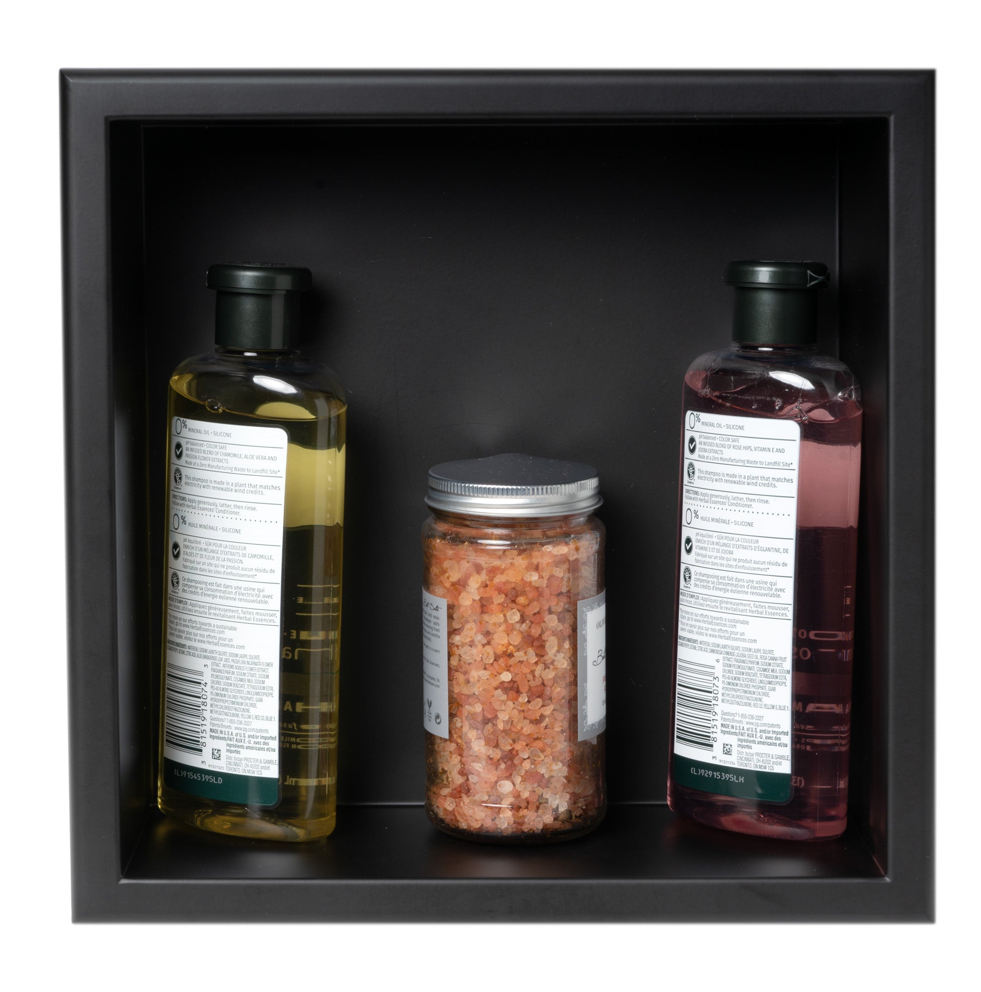 Alternate Image for ALFI brand ABNC1212-BLA 12" x 12" Black Matte Stainless Steel Square Single Shelf Bath Shower Niche, 20 Gauge