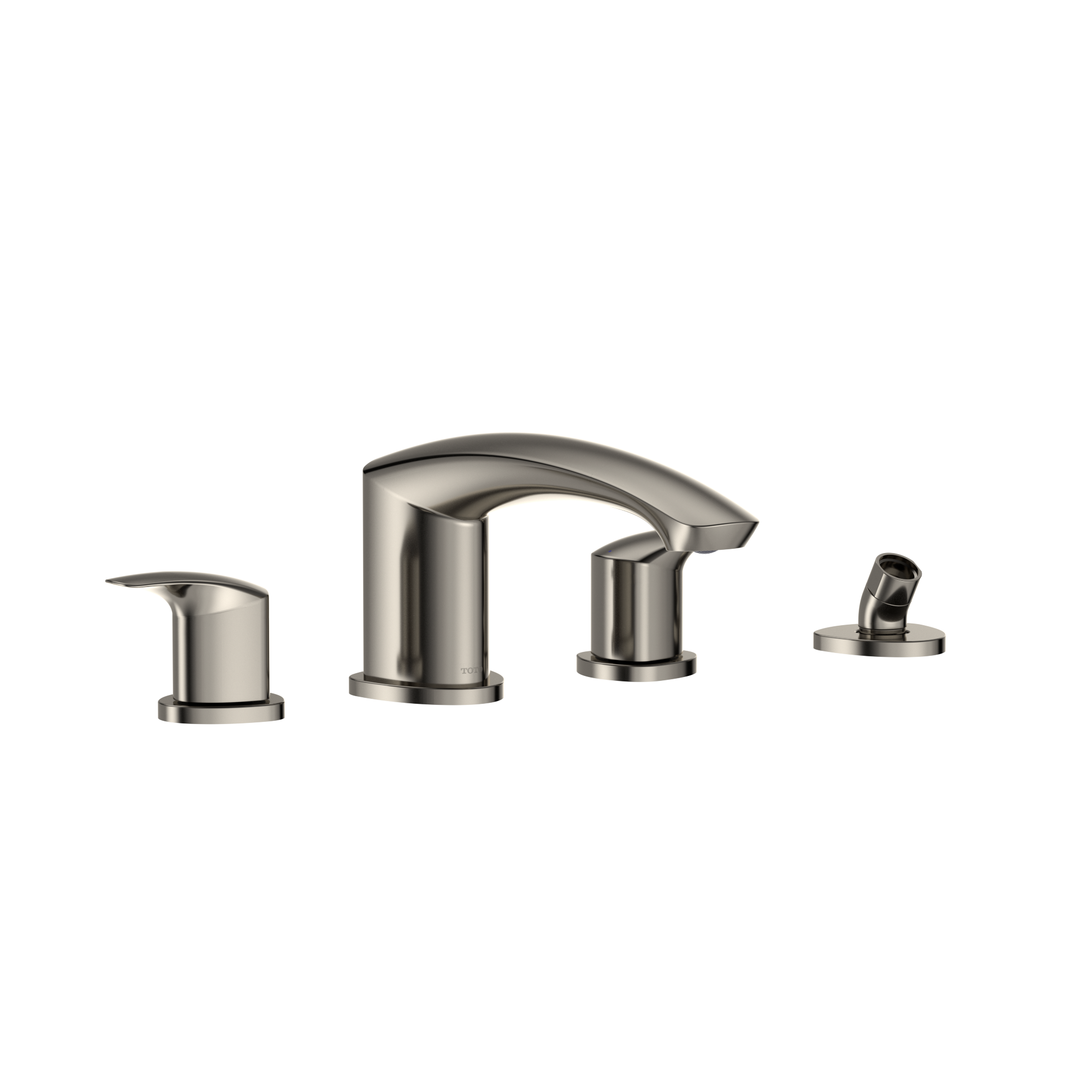Alternate Image for TOTO GM Two-Handle Deck-Mount Roman Tub Filler Trim with Handshower, Polished Nickel, Brass, TBG09202U#PN