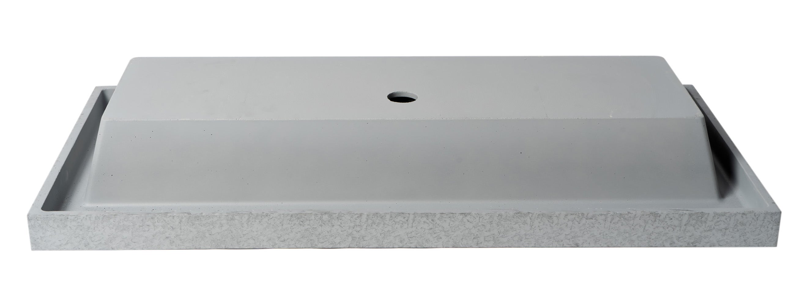 Alternate Image for ALFI brand 39.25" x 18.5" Rectangle Above Mount or Semi Recessed Concrete Bathroom Sink, Gray Matte, No Faucet Hole, ABCO40TR