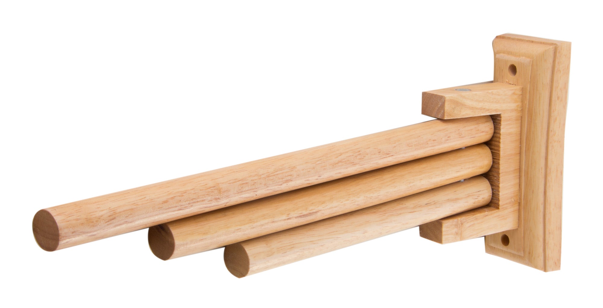 ALFI brand AB5506 16" Triple Rack Wooden Towel Bar Bathroom Accessory, Rubber Wood, Natural Wood