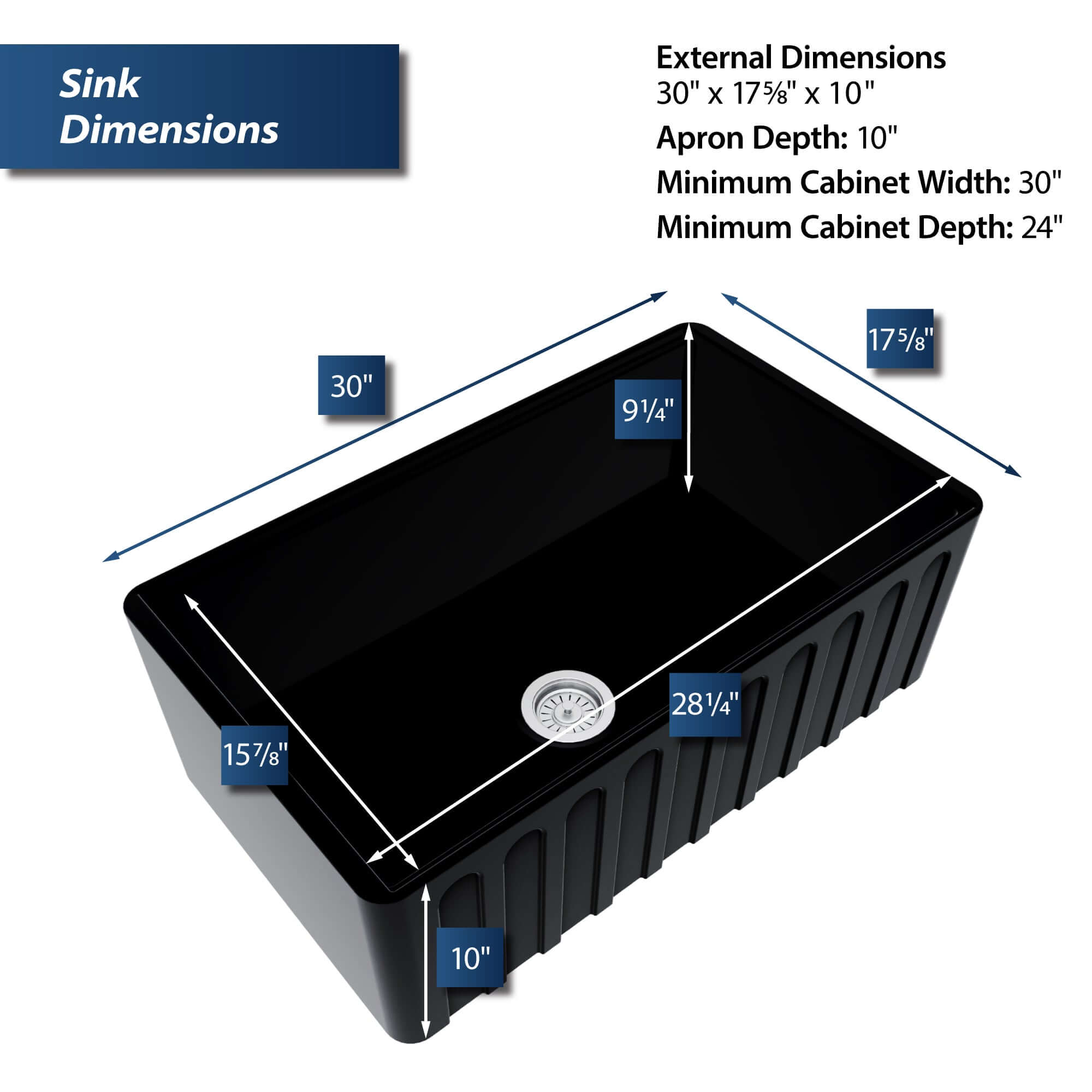 Alternate Image for Karran Fireclay 30" Fireclay Workstation Farmhouse Sink with Accessories, Matte Black, FCWSF30SBMB-PK1