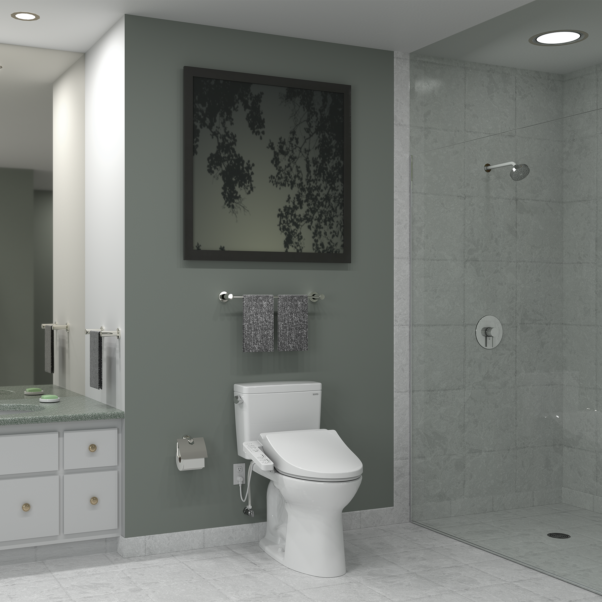 Alternate Image for TOTO WASHLET A2 Electronic Bidet Toilet Seat with Heated Seat and SoftClose Lid, Elongated, Cotton White, Plastic, SW3004#01