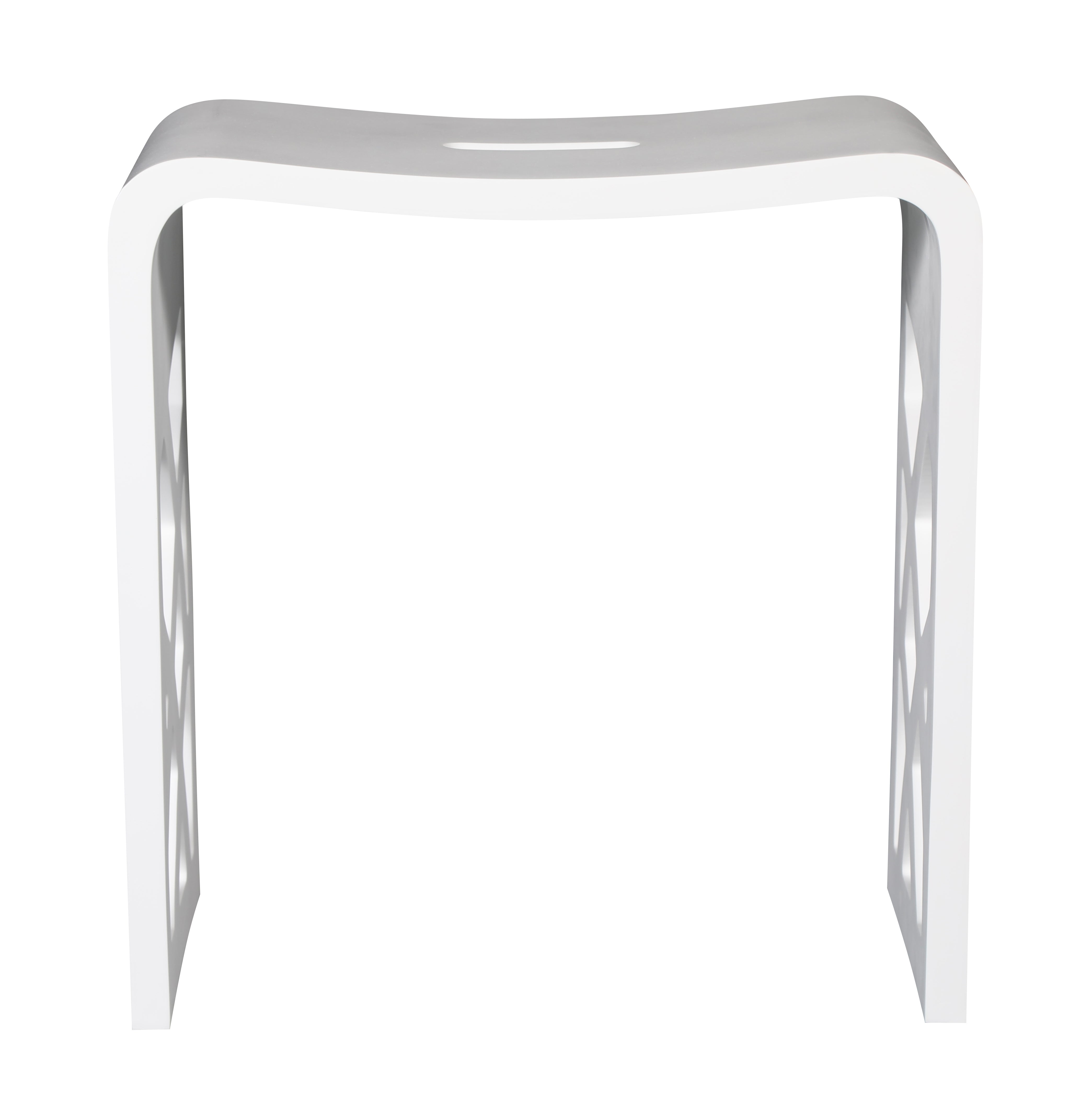 Alternate Image for ALFI brand ABST88 Designer White Matte Solid Surface Resin Bathroom / Shower Stool