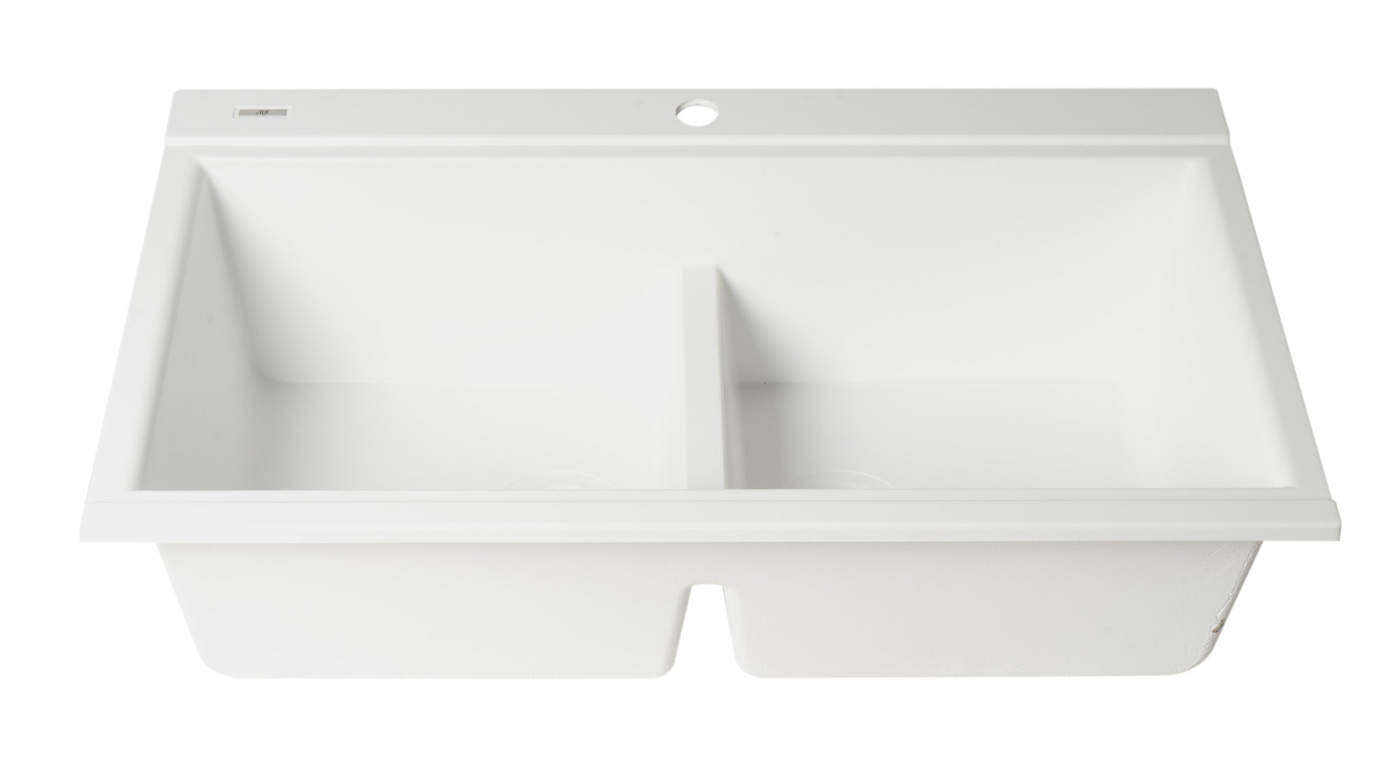 Alternate Image for ALFI 34" Drop In Granite Composite Workstation Kitchen Sink with Accessories, 50/50 Double Bowl, White, 1 Faucet Hole, AB3418DBDI-W