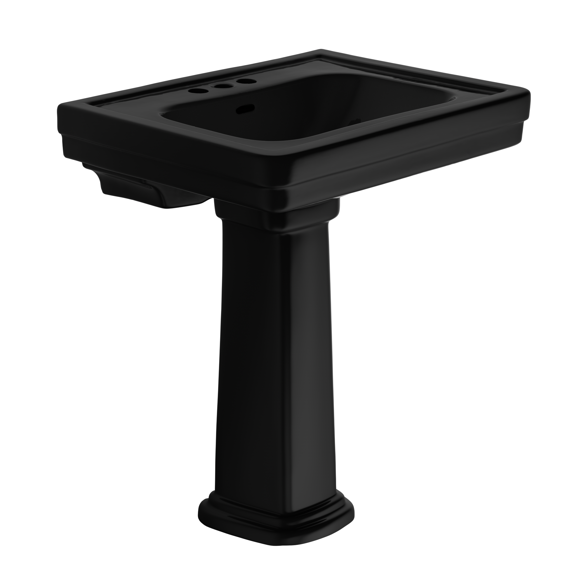 Alternate Image for TOTO Promenade 27-1/2" x 22-1/4" Rectangular Pedestal Bathroom Sink for 4 inch Center Faucets, Ebony, Vitreous China, LPT530.4N#51
