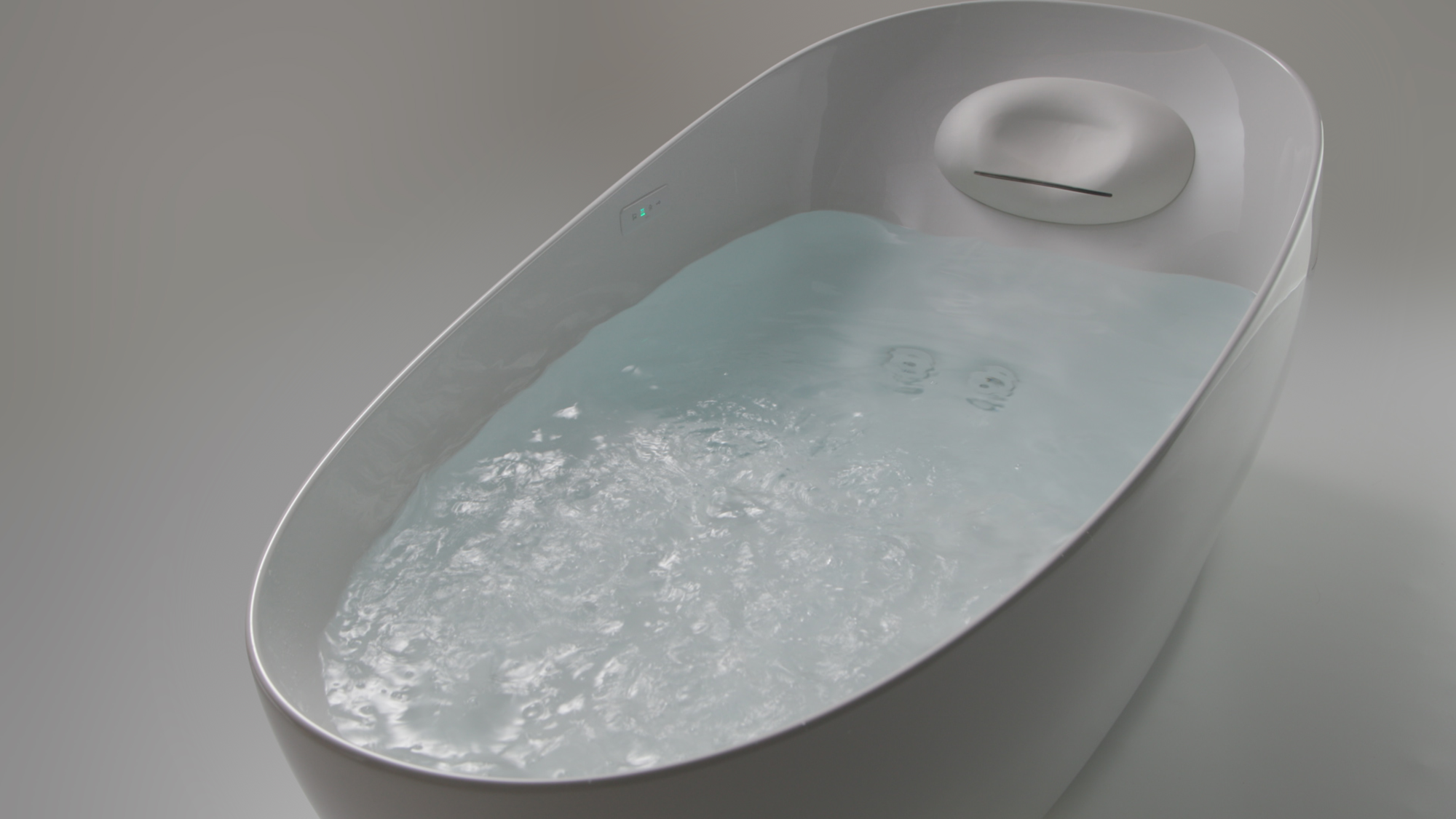 Alternate Image for Toto 87" Galaline Reinforced Marble Flotation Bathtub with Zero Dimension and Hydrohands, Gloss White, PJYD2200PWEU#GW