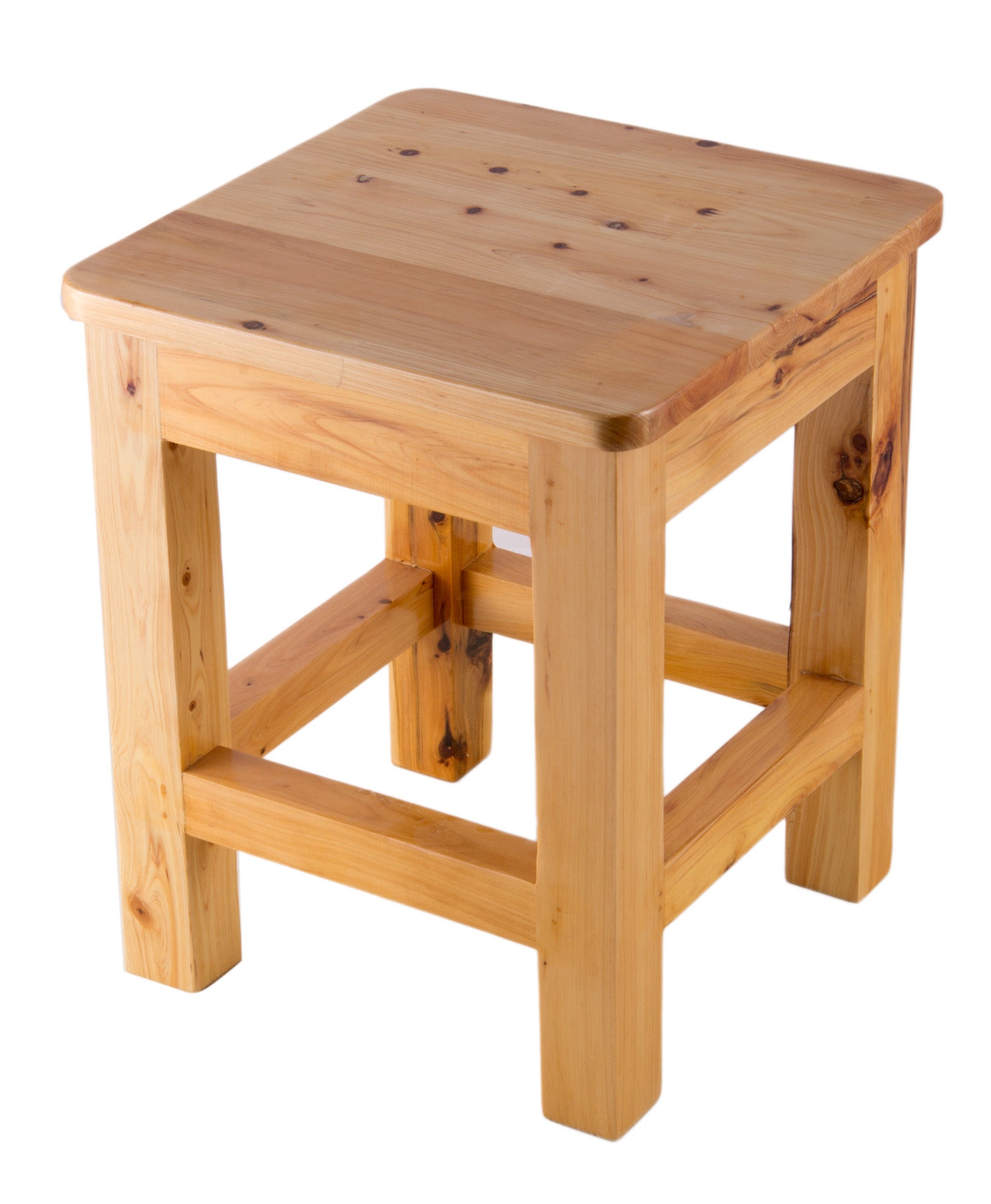 ALFI brand AB4407 10"x10" Square Wooden Bench/Stool Multi-Purpose Accessory, Cedar Wood, Natural Wood