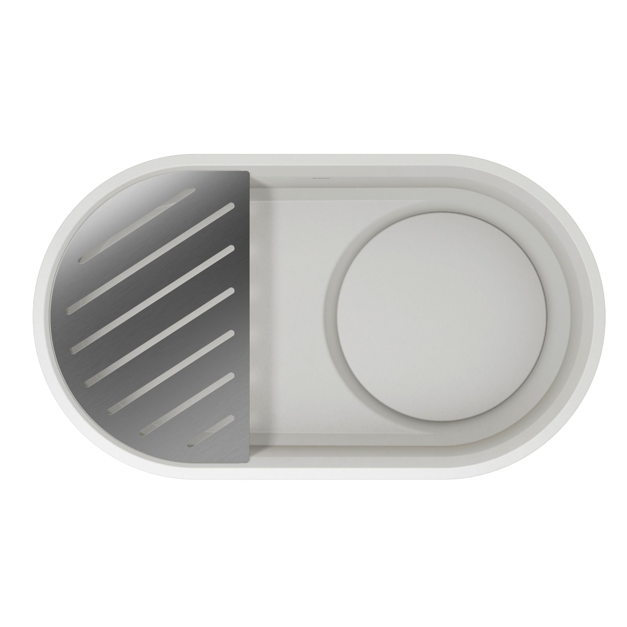 Blanco Oovalon 30" Single Bowl Undermount/Flush-Mount Velgranit Kitchen Sink with CapFlow Product Image
