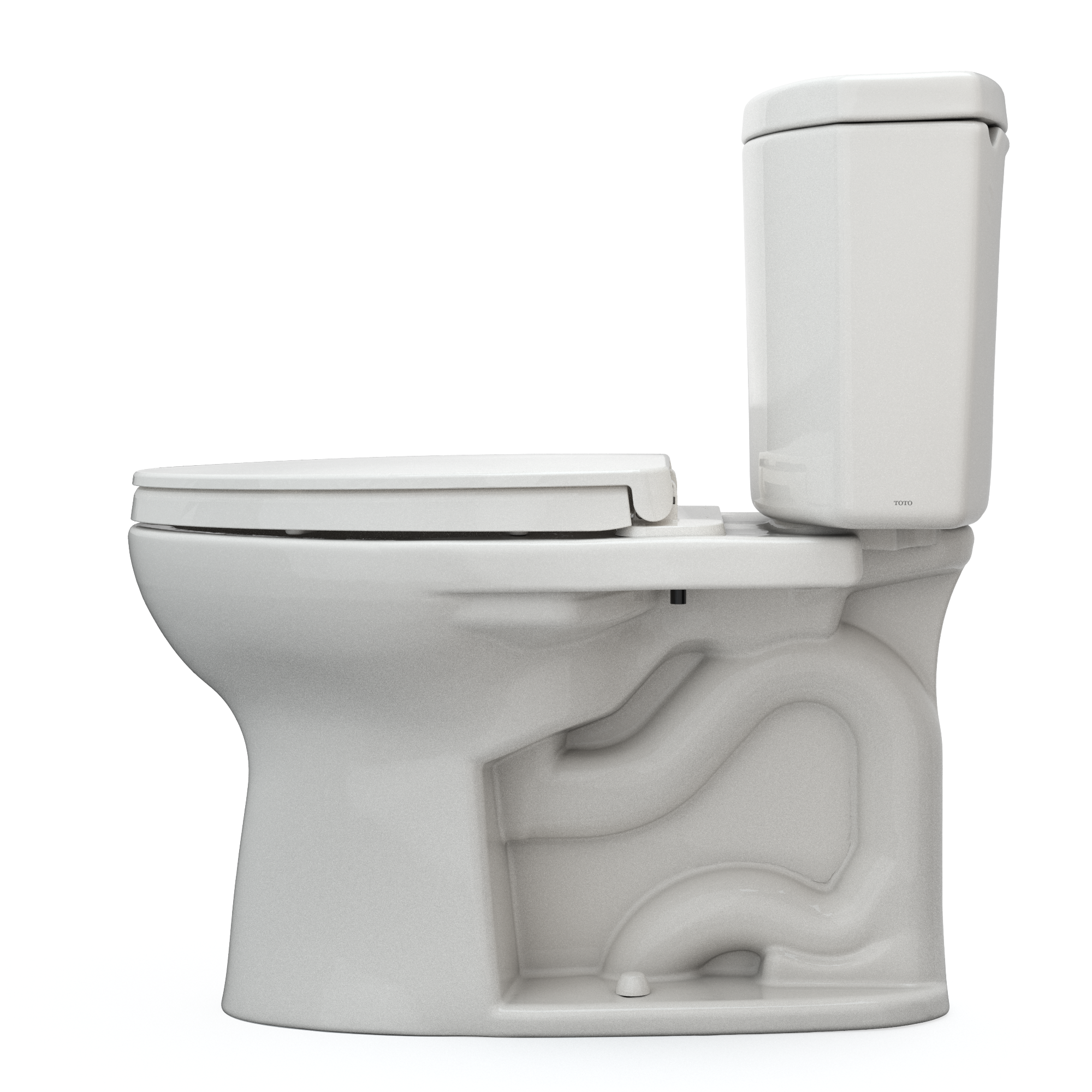 Alternate Image for TOTO Drake II Two-Piece Elongated 1.28 GPF Universal Height Toilet with CEFIONTECT and SS124 SoftClose Seat, WASHLET+ Ready, Sedona Beige, Vitreous China|Plastic, MS454124CEFG#12