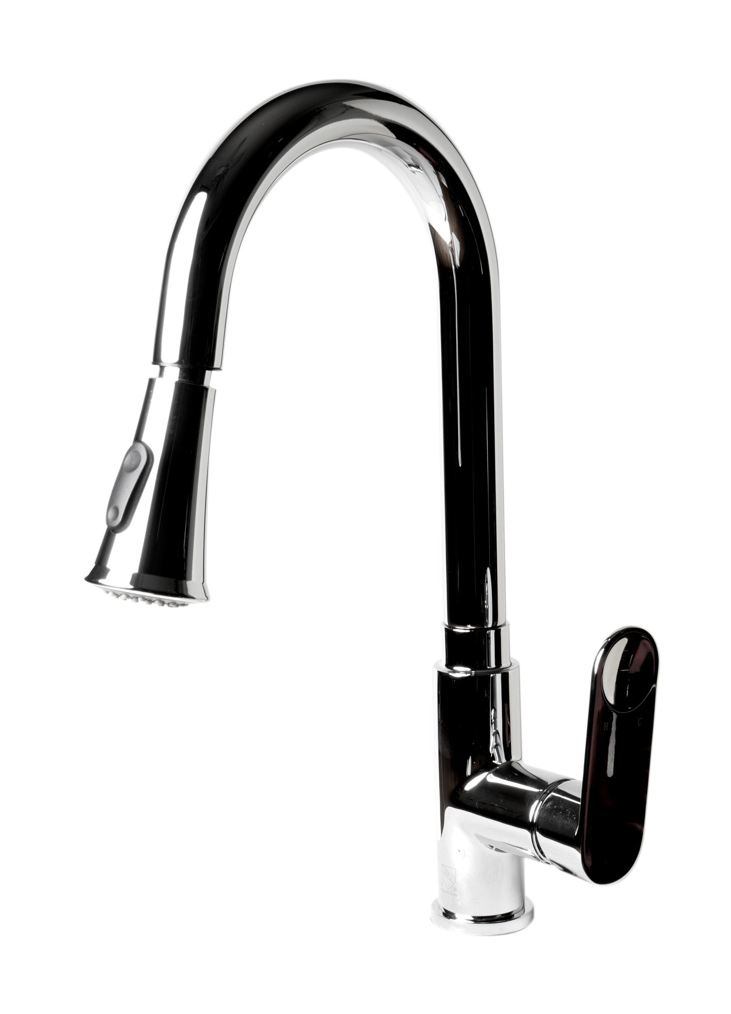 Alternate Image for ALFI brand 1.8 GPM Lever Gooseneck Spout Touch Kitchen Faucet, Modern, Gray, Pull Down, Polished Chrome, ABKF3480-PC