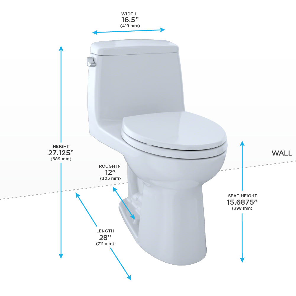 Alternate Image for TOTO Eco UltraMax One-Piece Elongated 1.28 GPF Toilet, Colonial White, Vitreous China, MS854114E#11