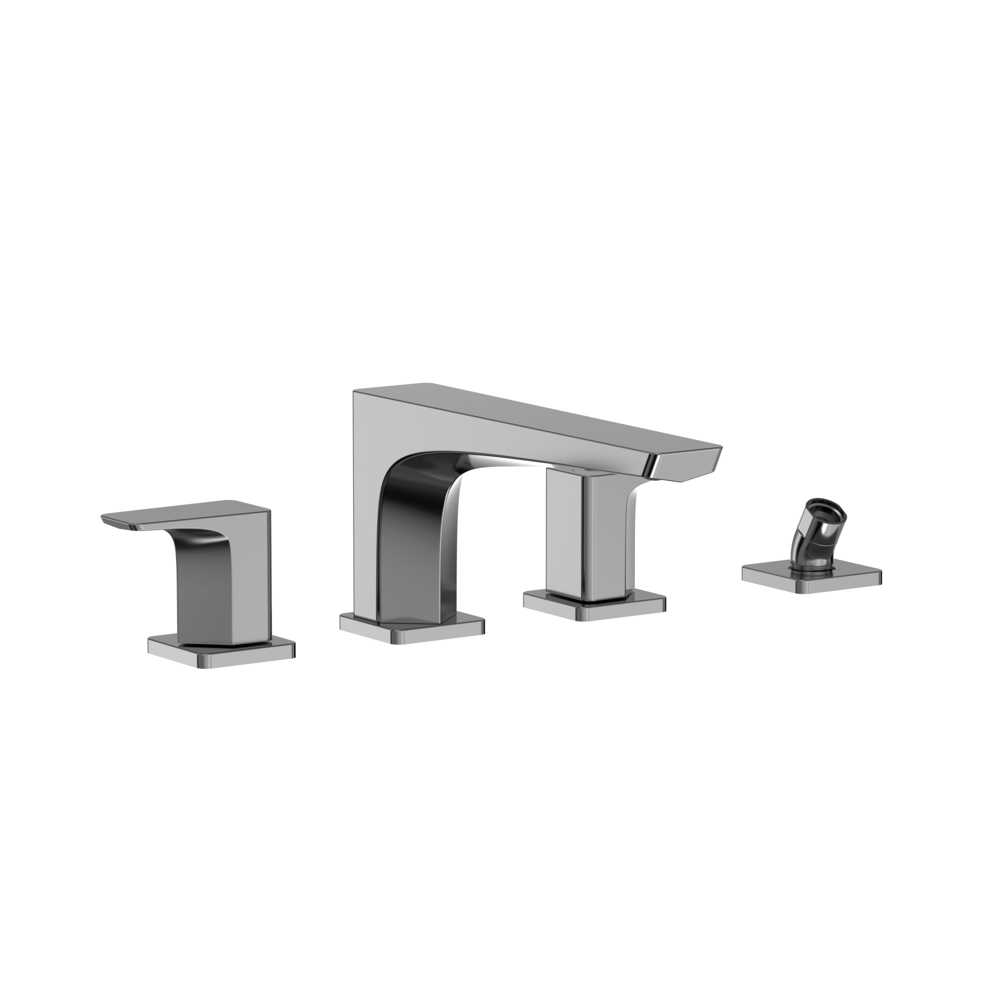 Alternate Image for TOTO GE Two-Handle Deck-Mount Roman Tub Filler Trim with Handshower, Polished Chrome, Brass, TBG07202U#CP
