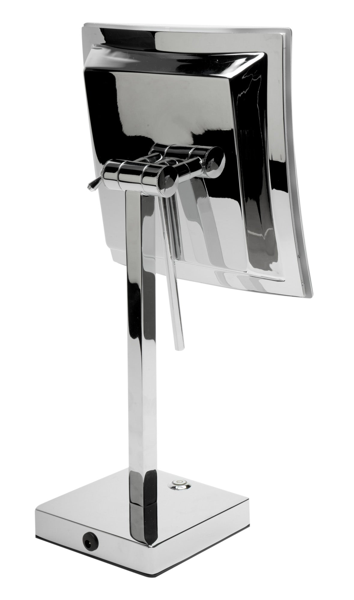 Alternate Image for ALFI brand ABM8FLED-PC Polished Chrome Tabletop Square 8" 5x Magnifying Cosmetic Mirror with Light