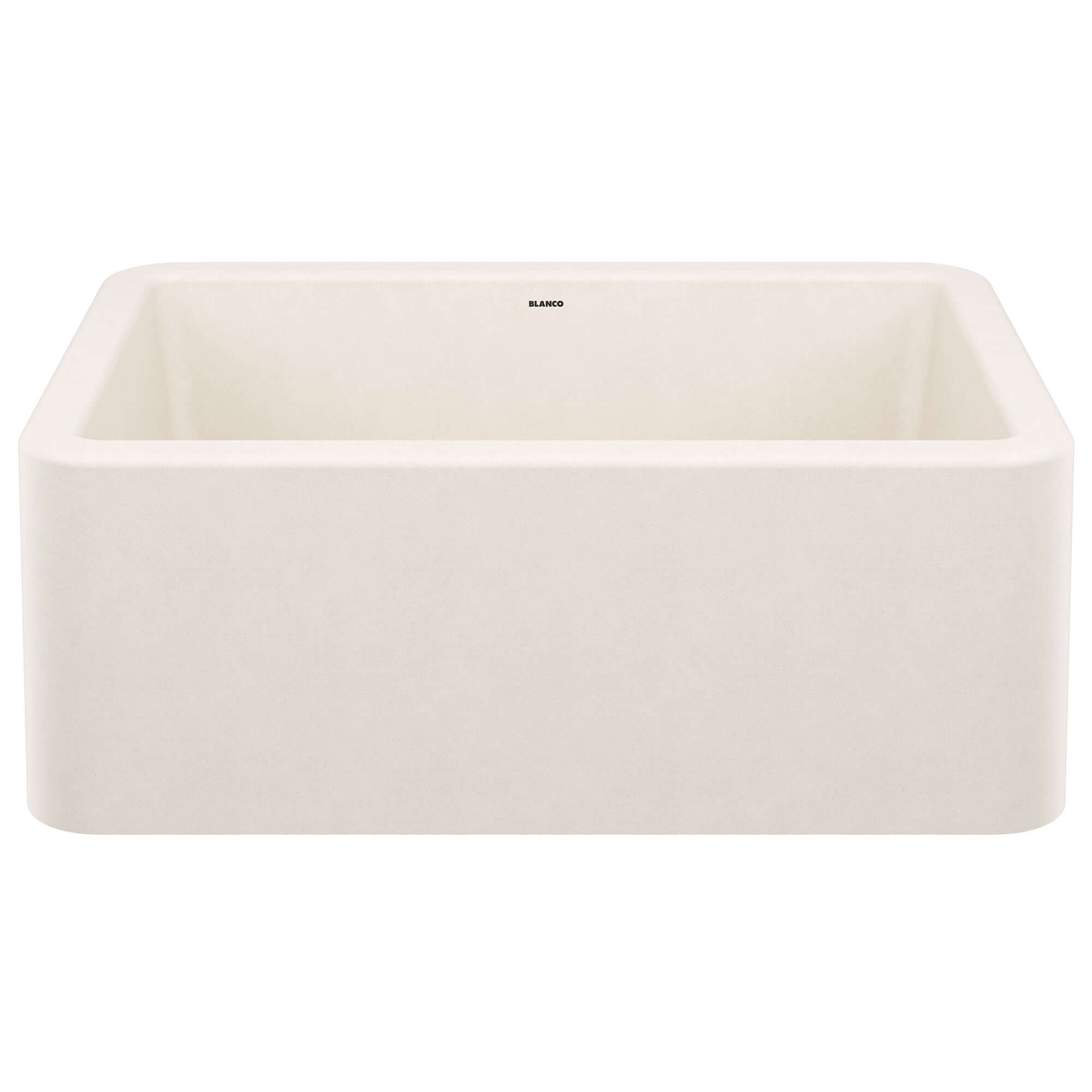 Blanco Ikon 27" Silgranit Farmhouse Sink, Soft White, No Faucet Hole, 443075
