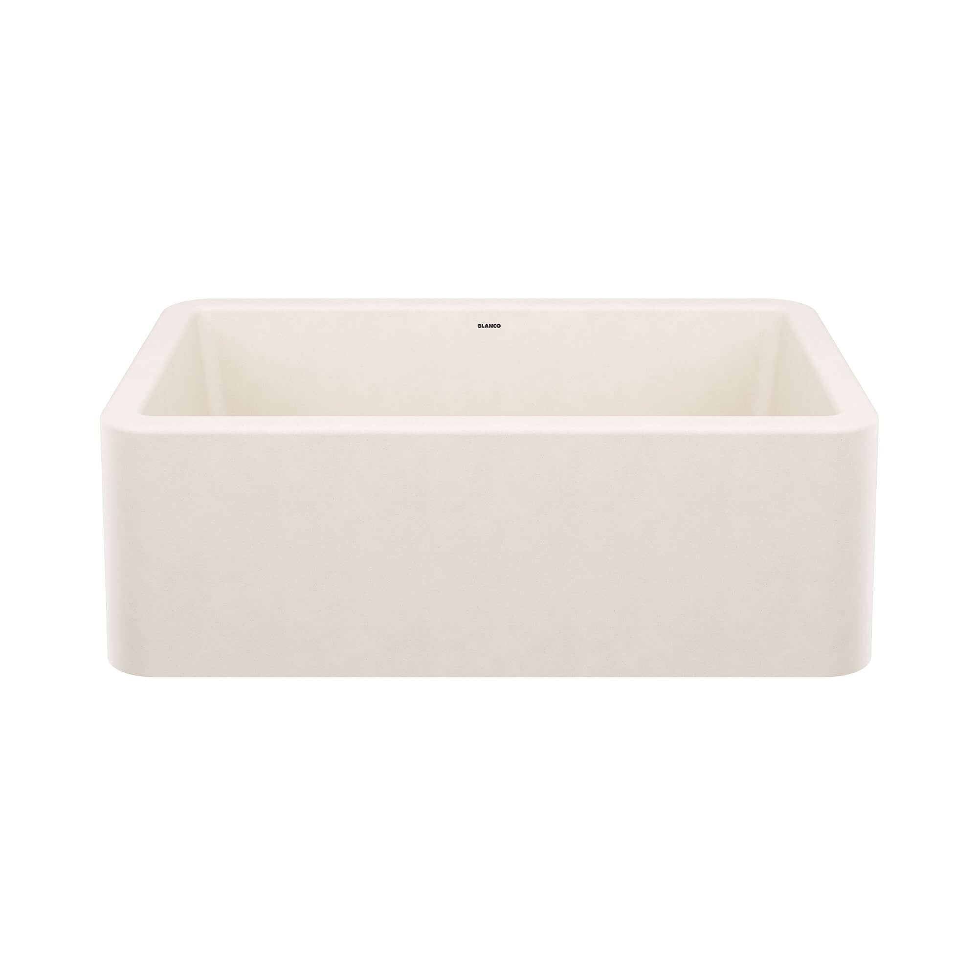Blanco Ikon 30" Silgranit Farmhouse Sink, Soft White, No Faucet Hole, 443076