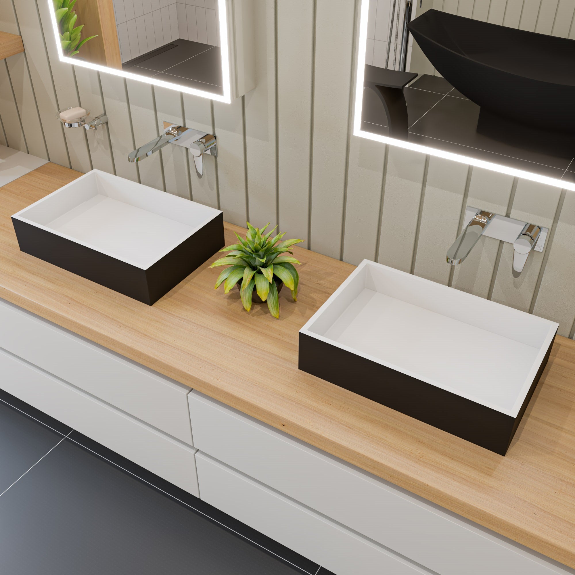 Alternate Image for ALFI Polished Chrome Wall Mounted Modern Bathroom Faucet, AB1772-PC