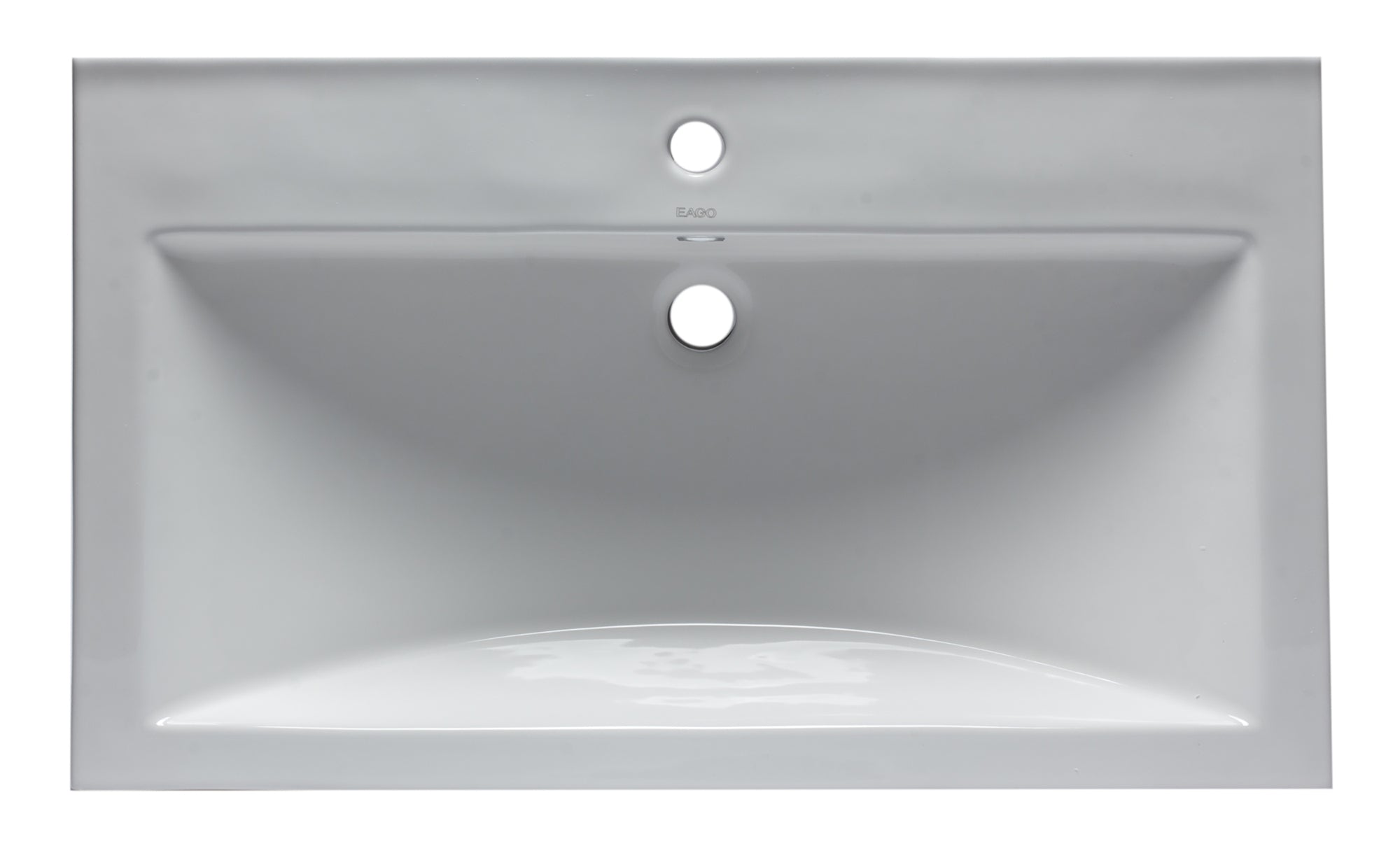 Alternate Image for Eago 31.5" x 19.13" Rectangle Drop In Porcelain Bathroom Sink, White, 1 Faucet Hole, BH001