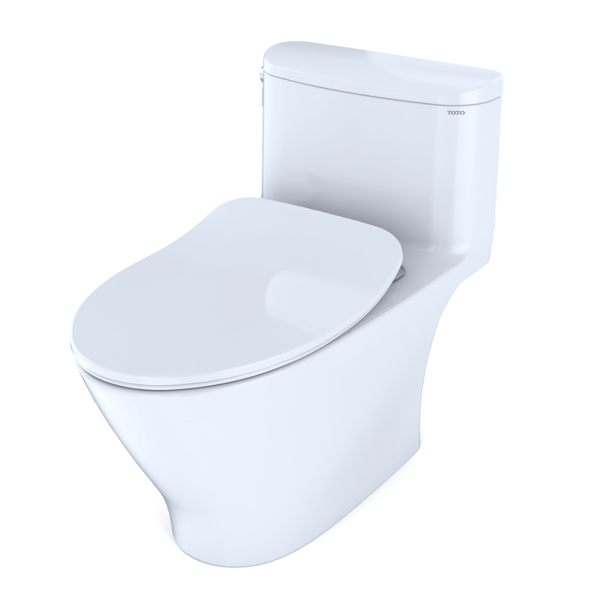 Alternate Image for TOTO Nexus One-Piece Elongated 1.28 GPF Universal Height Toilet with CEFIONTECT and SS234 SoftClose Seat, WASHLET+ Ready, Cotton White, Vitreous China, MS642234CEFG#01