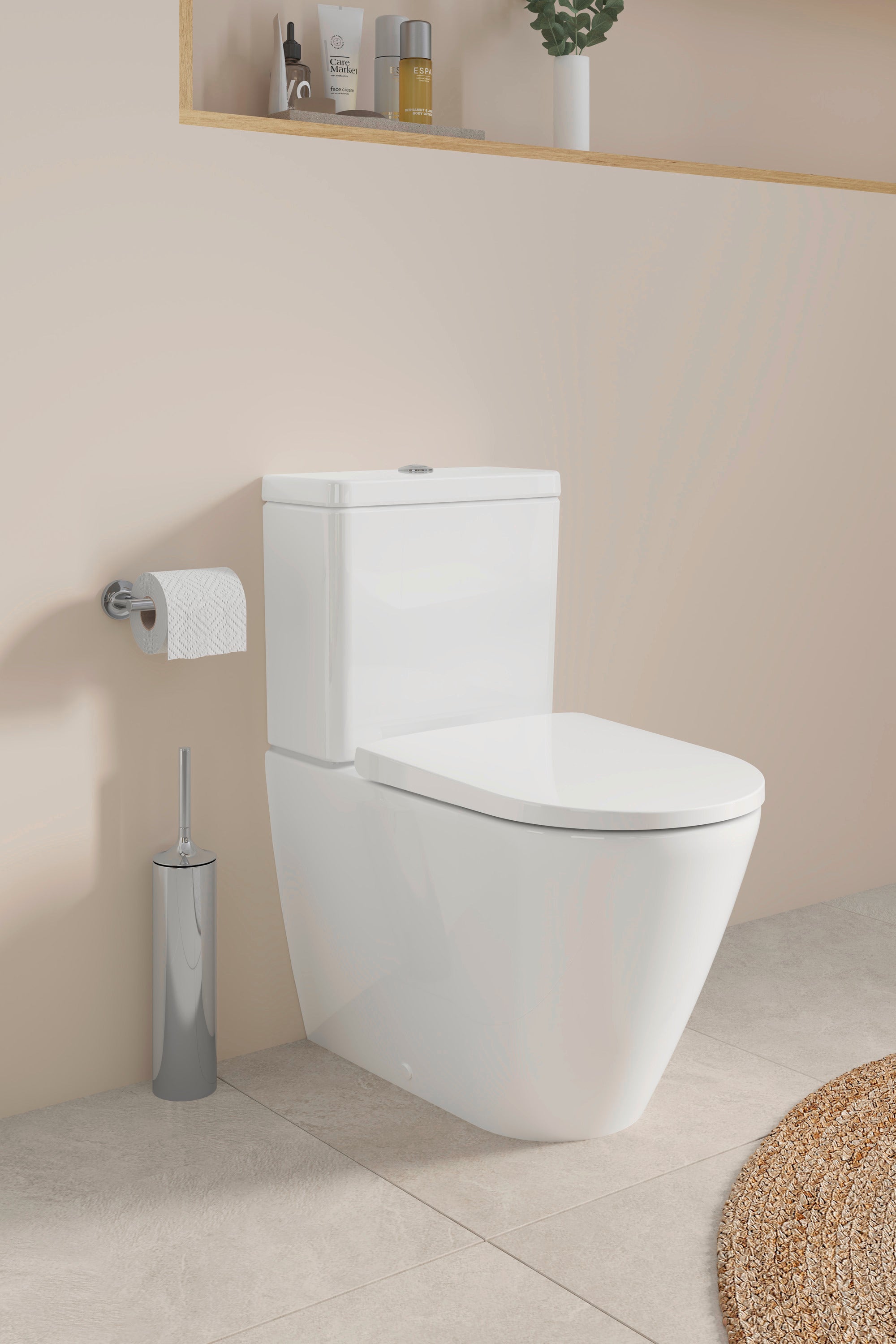 D-Neo Round Slow Close Toilet Seat in White