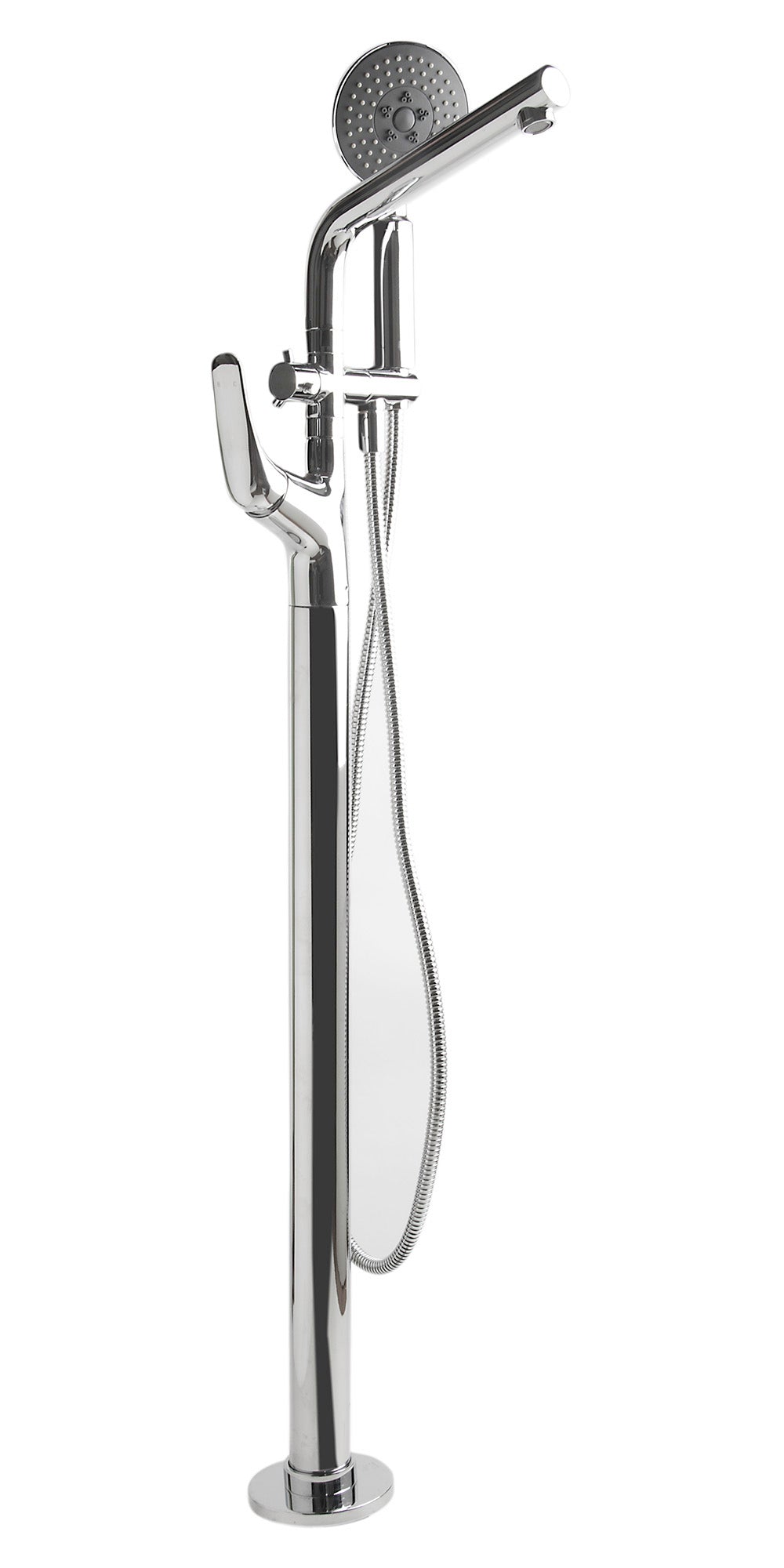 Alternate Image for ALFI brand Brass, AB2758-PC Polished Chrome Floor Mounted Tub Filler + Mixer /w additional Hand Held Shower Head
