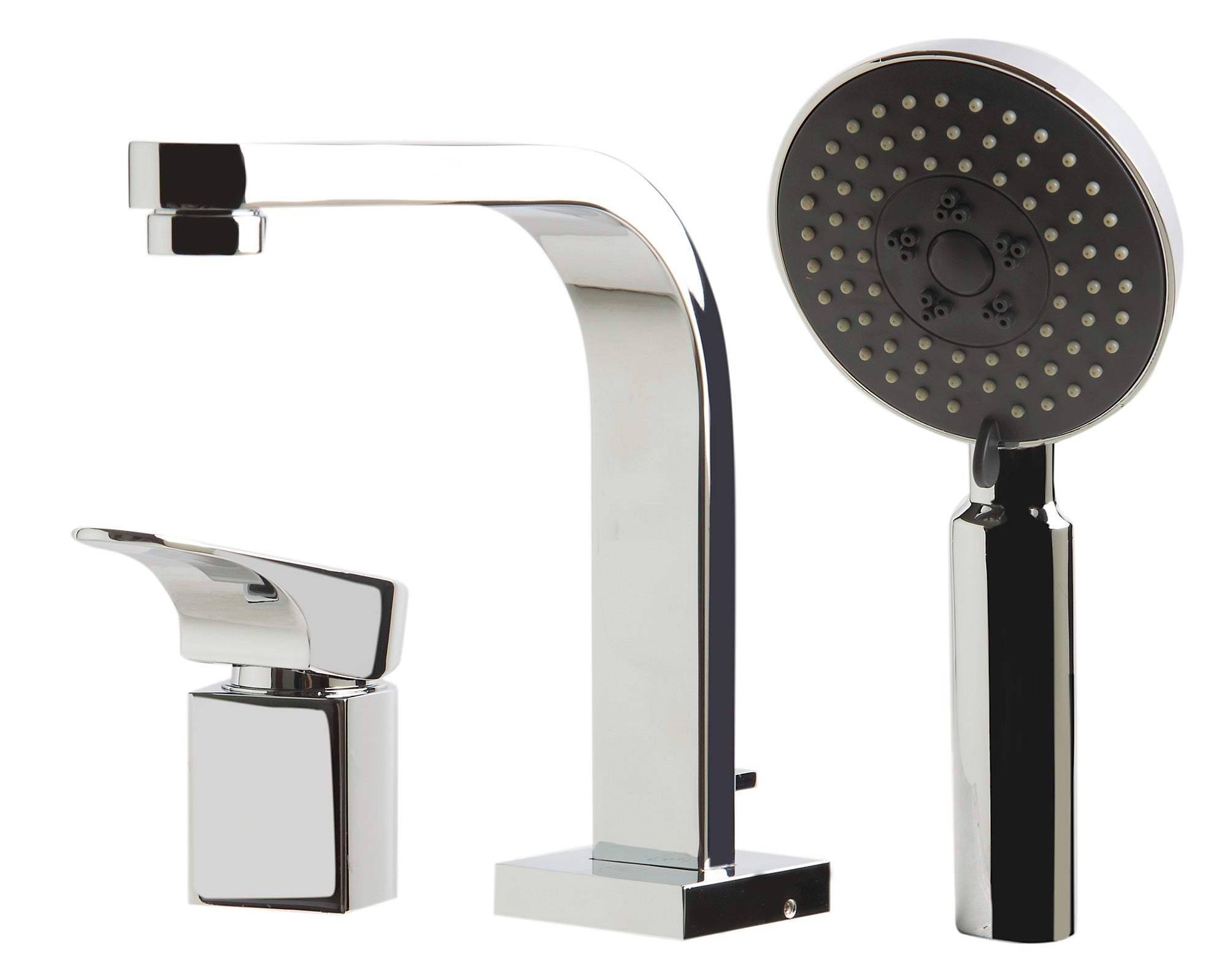 Alternate Image for ALFI brand Brass, AB2703-PC Polished Chrome Deck Mounted Tub Filler and Round Hand Held Shower Head