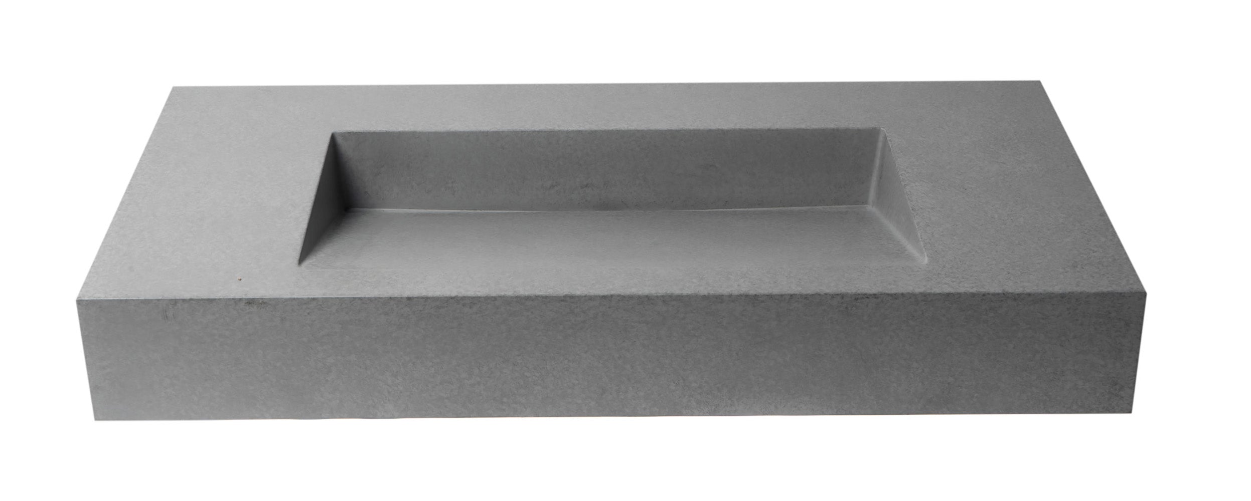 Alternate Image for ALFI brand 40" x 18.9" Rectangle Above Mount Concrete Bathroom Sink, Gray Matte, 1 Faucet Hole, ABCO40R