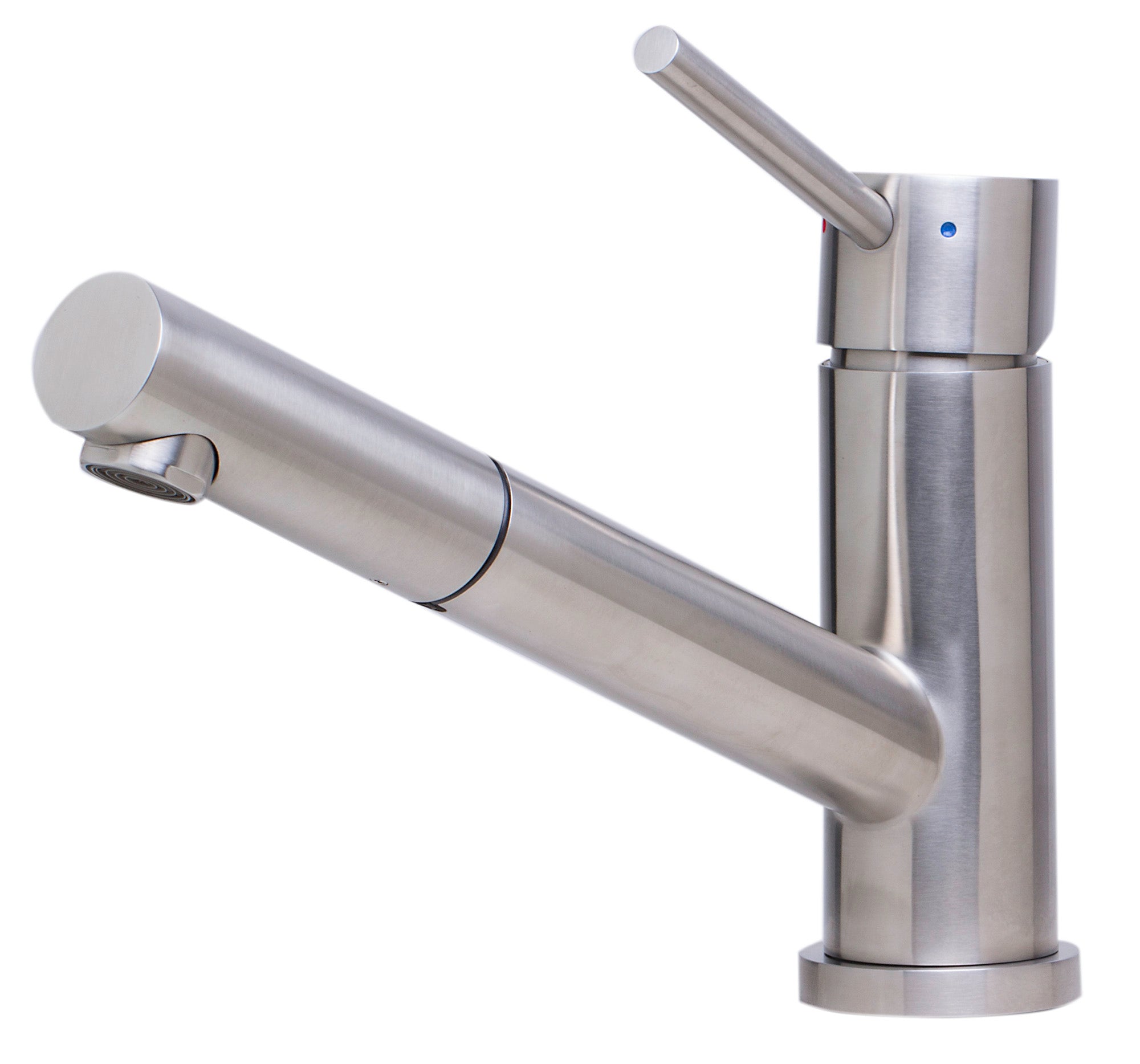Alternate Image for ALFI Solid Brushed Stainless Steel Pull Out Single Hole Kitchen Faucet, AB2025-BSS