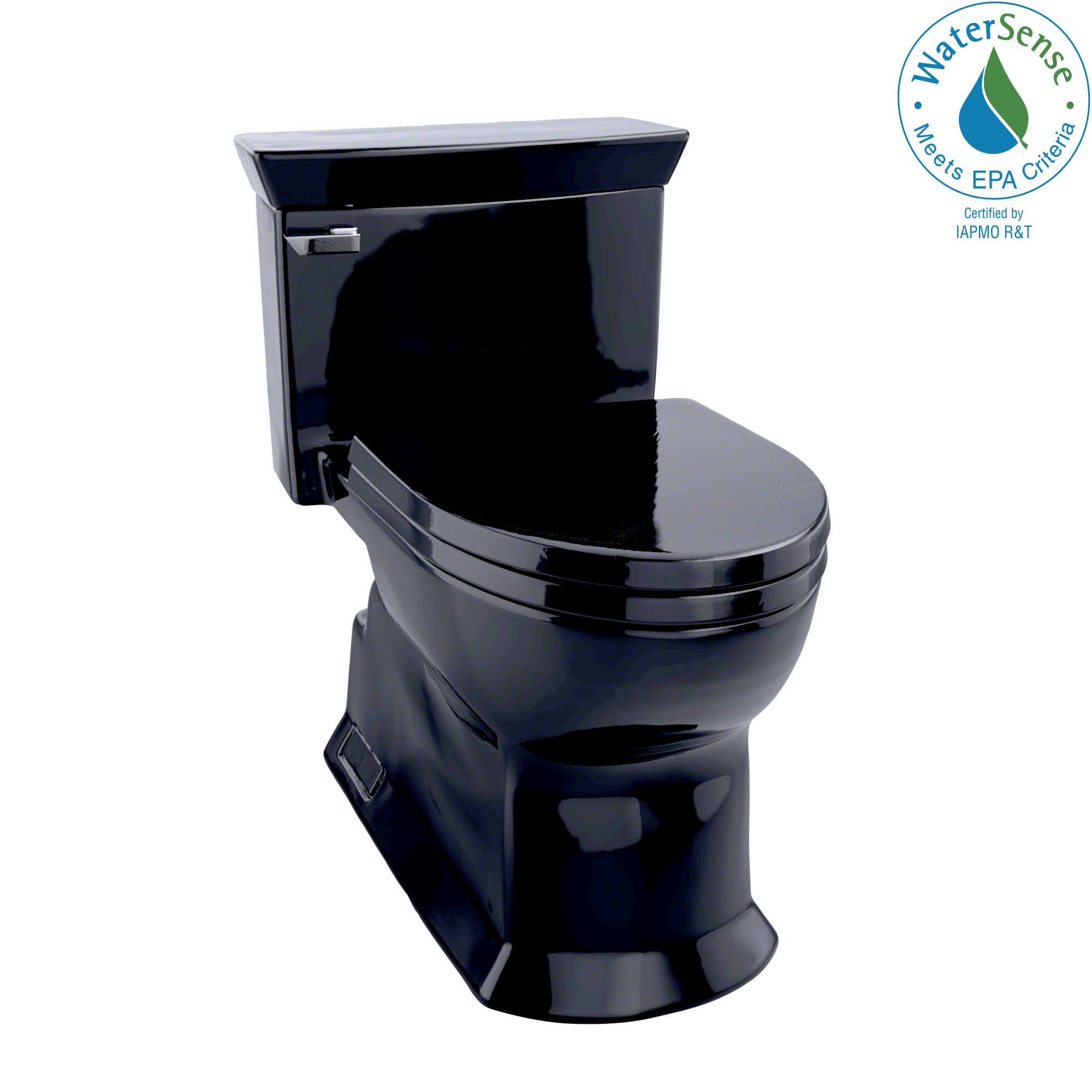 TOTO Eco Soire One-Piece Elongated 1.28 GPF Universal Height Skirted Toilet, Ebony Black, Vitreous China, MS964214CEF#51