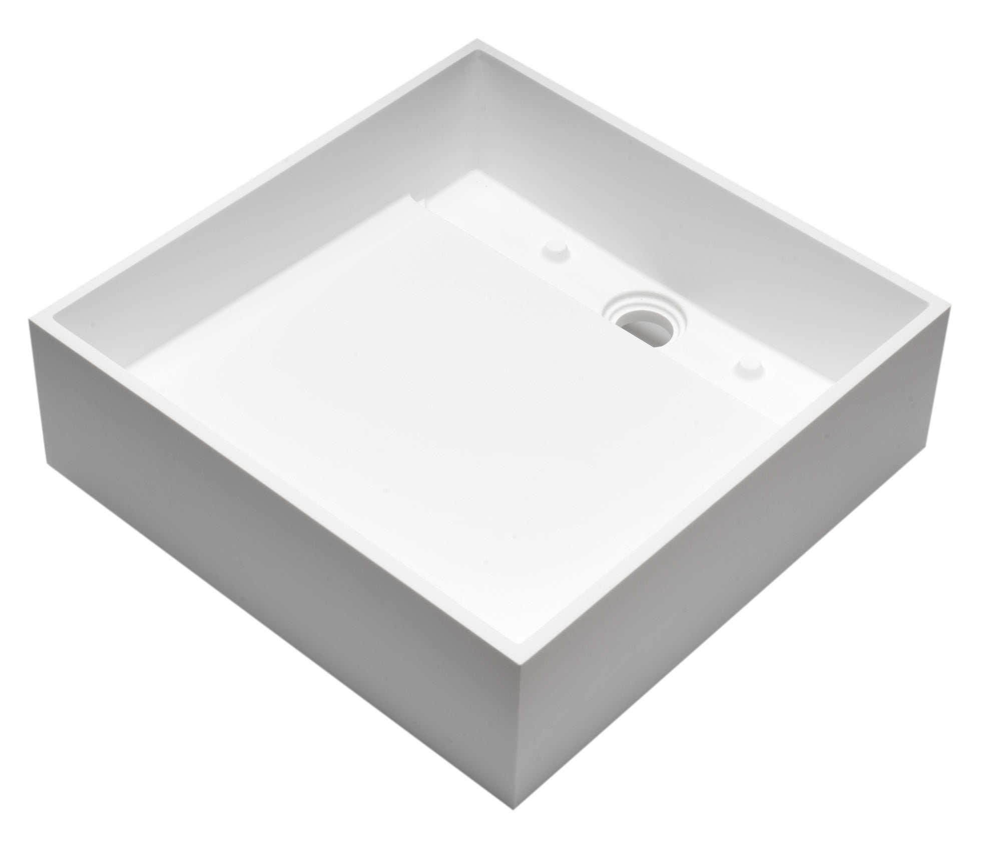 Alternate Image for ALFI brand 15.13" x 15.13" Square Above Mount Resin Bathroom Sink, White Matte, No Faucet Hole, ABRS14S