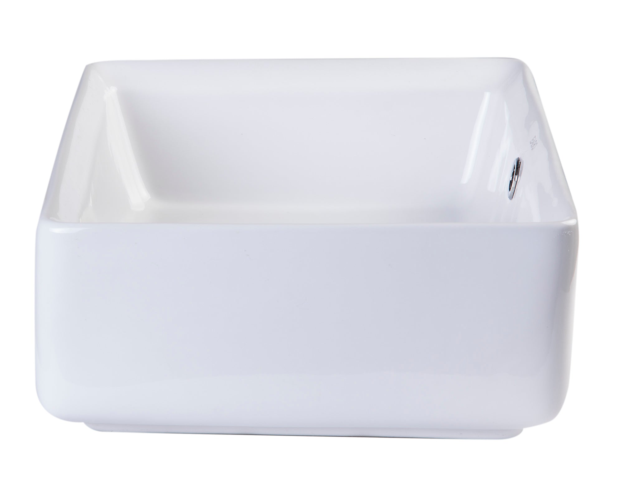 Alternate Image for Eago 19.63" x 14.13" Rectangle Above Mount Porcelain Bathroom Sink, White, No Faucet Hole, BA131