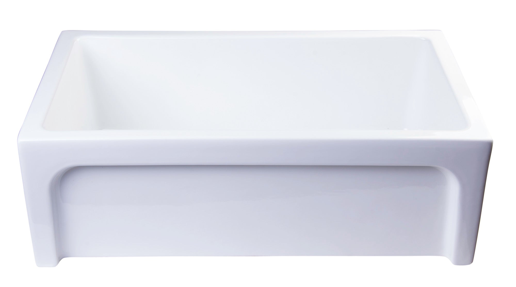Alternate Image for ALFI 30" Single Bowl Thick Wall Fireclay Farmhouse Apron Sink, White, AB3018ARCH-W