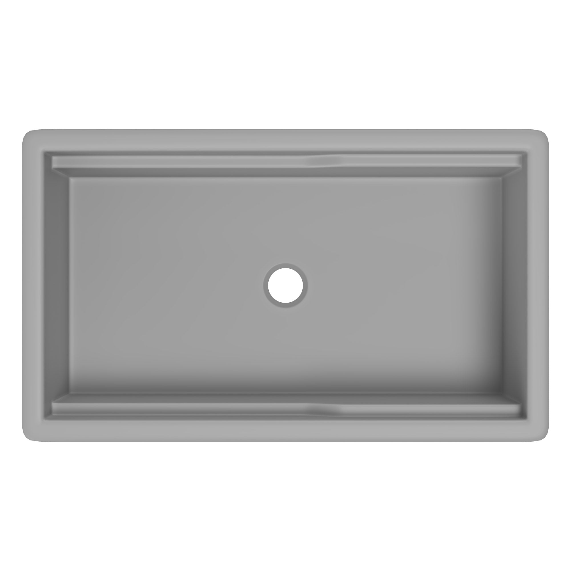 ALFI brand 32 fireclay workstation farmhouse step rim sink gray matte product image