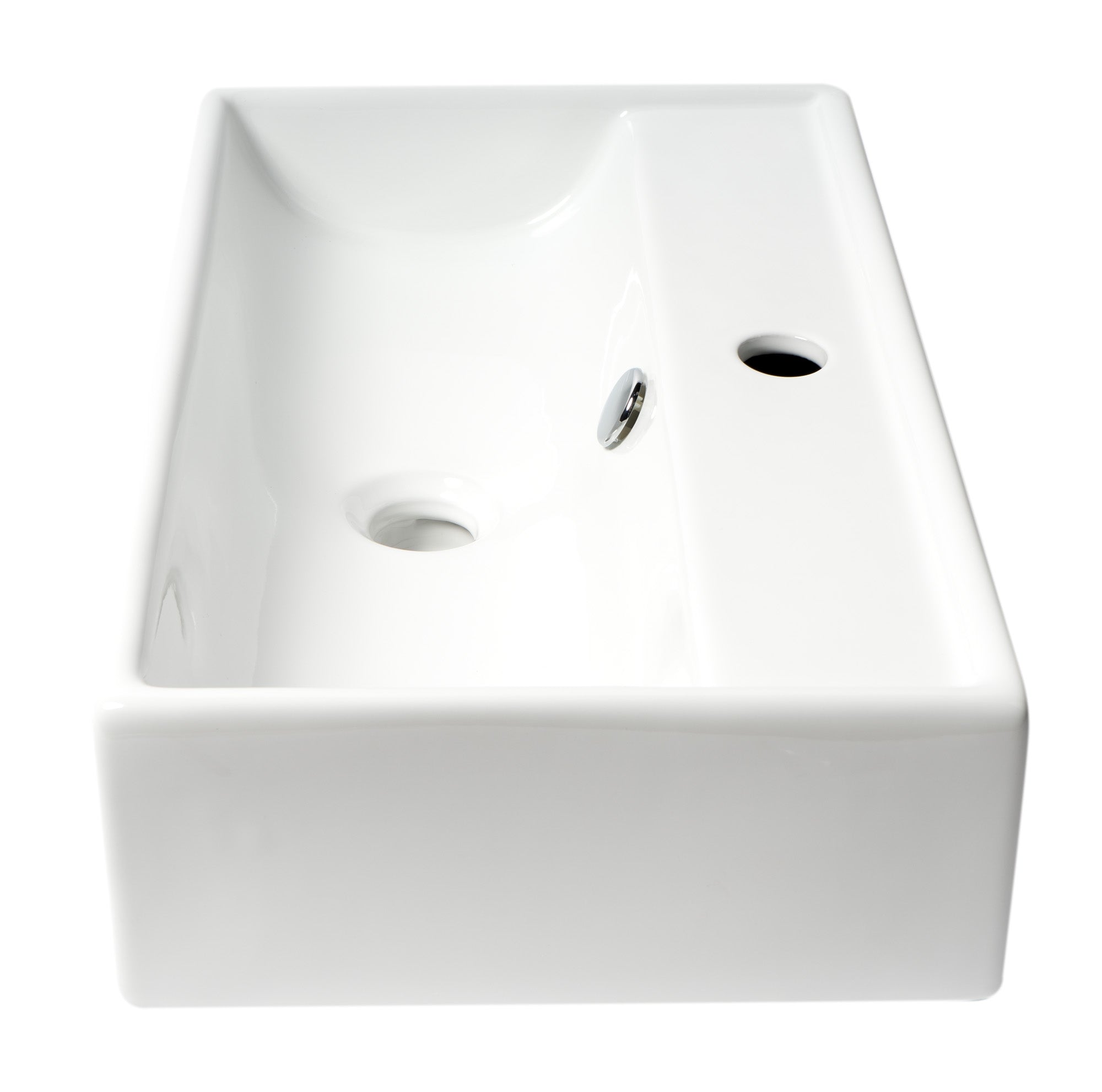 Alternate Image for ALFI brand 21.38" x 12.25" Rectangle Wall Mount Porcelain Bathroom Sink, White, 1 Faucet Hole, ABC122