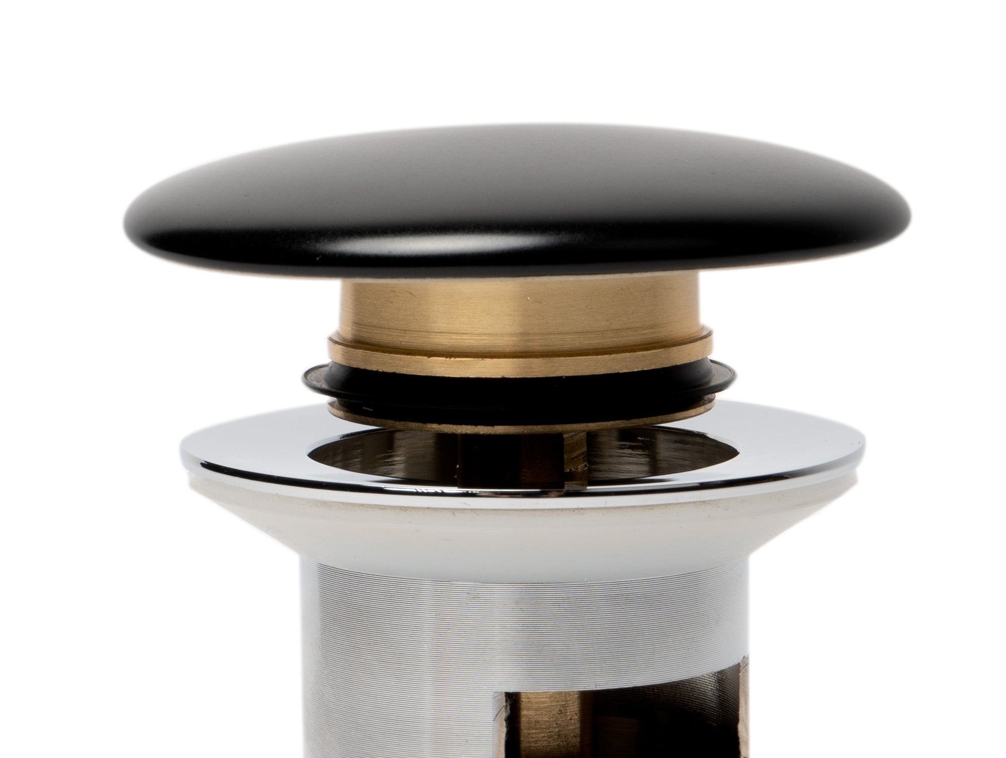 Alternate Image for ALFI brand Brass, AB8056-BM Black Matte Ceramic Mushroom Top Pop Up Drain for Sinks with Overflow