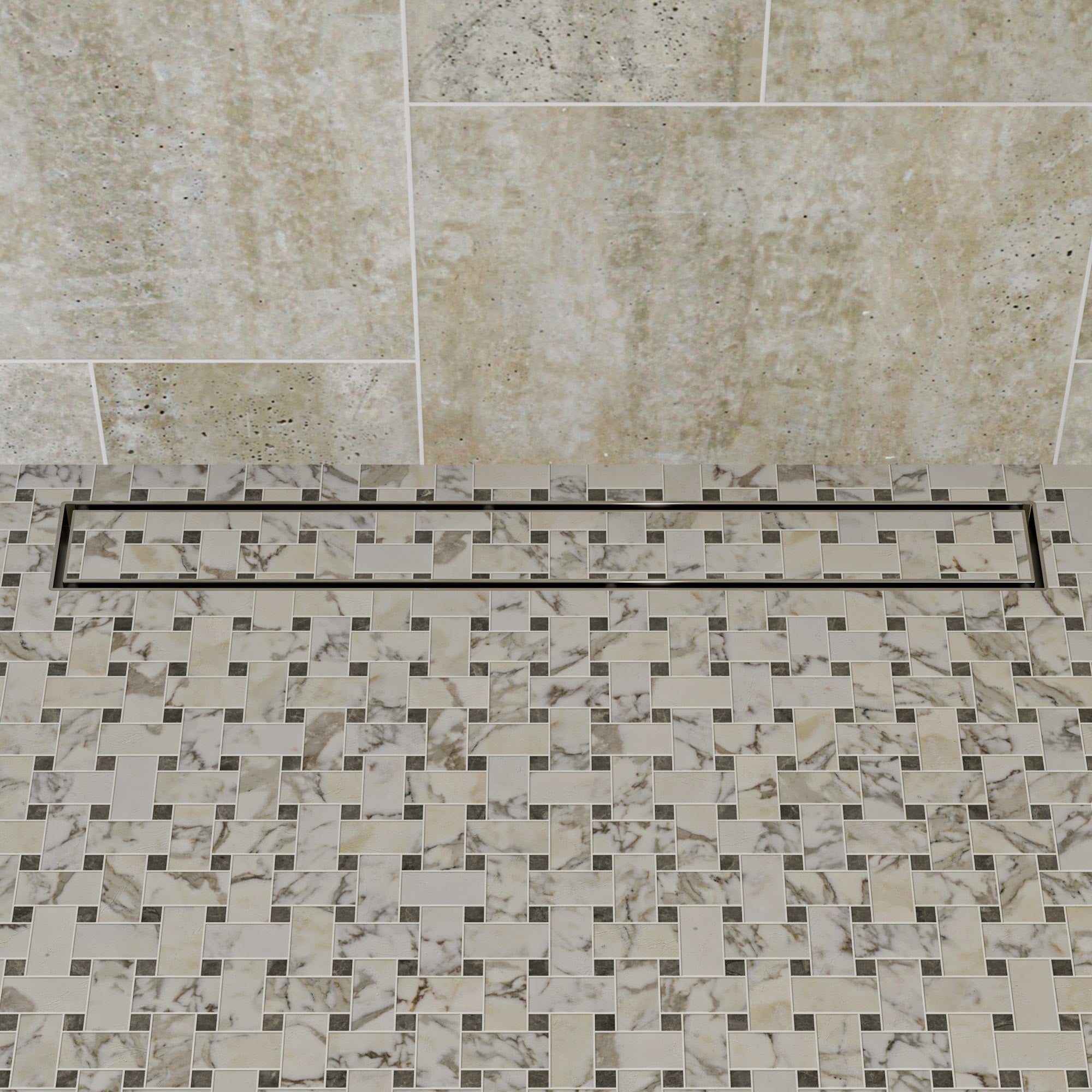 ALFI brand ABLD24A 24" Long Modern Stainless Steel Linear Shower Drain w/o Cover, Grey