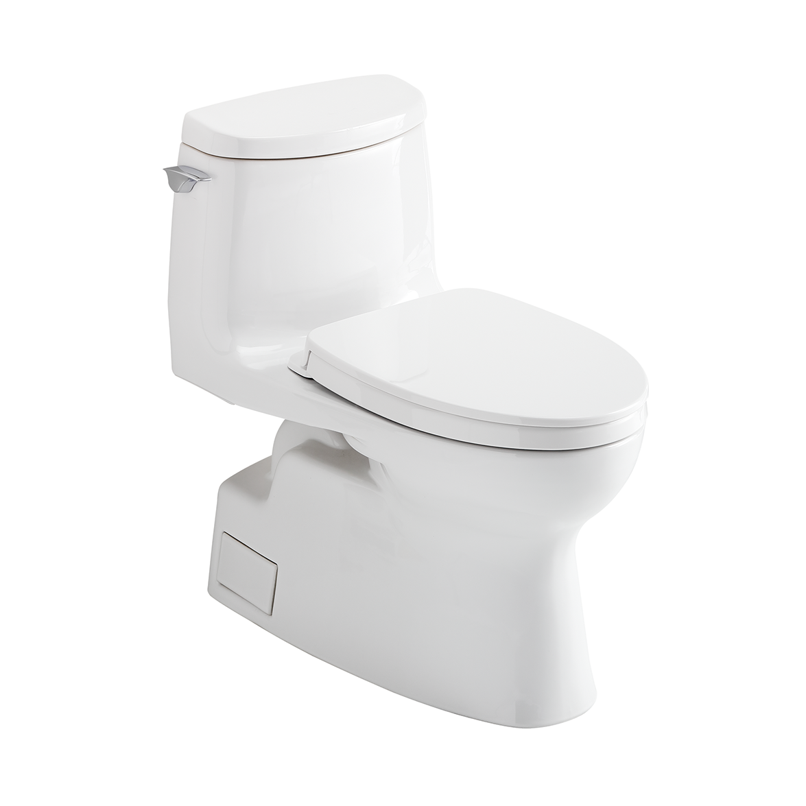 Alternate Image for TOTO Carlyle II 1G One-Piece Elongated 1.0 GPF Universal Height Toilet with CEFIONTECT and SS124 SoftClose Seat, WASHLET+ Ready, Cotton White, Vitreous China|Plastic, MS614124CUFG#01