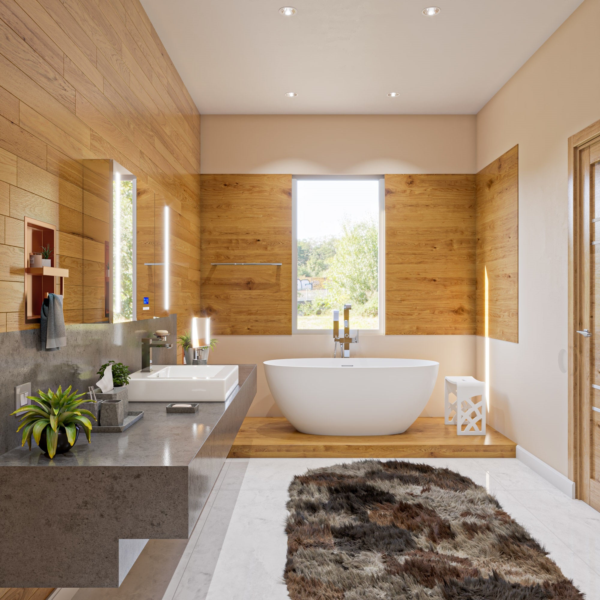 Alternate Image for ALFI brand ABTPNP88-BC Brushed Copper PVD Stainless Steel Recessed Toilet Paper Holder Niche, 19 Gauge