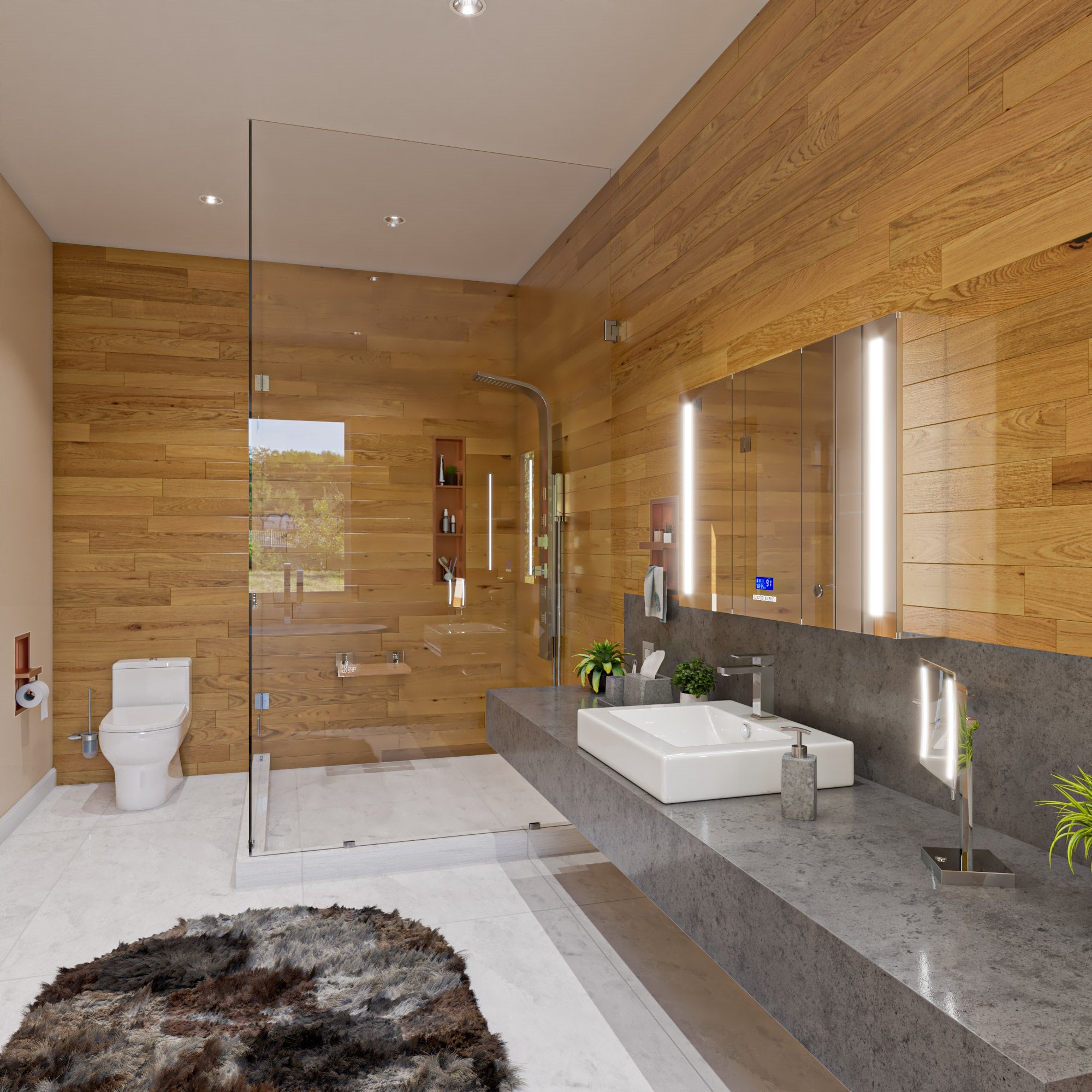 Alternate Image for ALFI brand ABSP10 Modern Stainless Steel Shower Panel with 4 Body Sprays, Grey