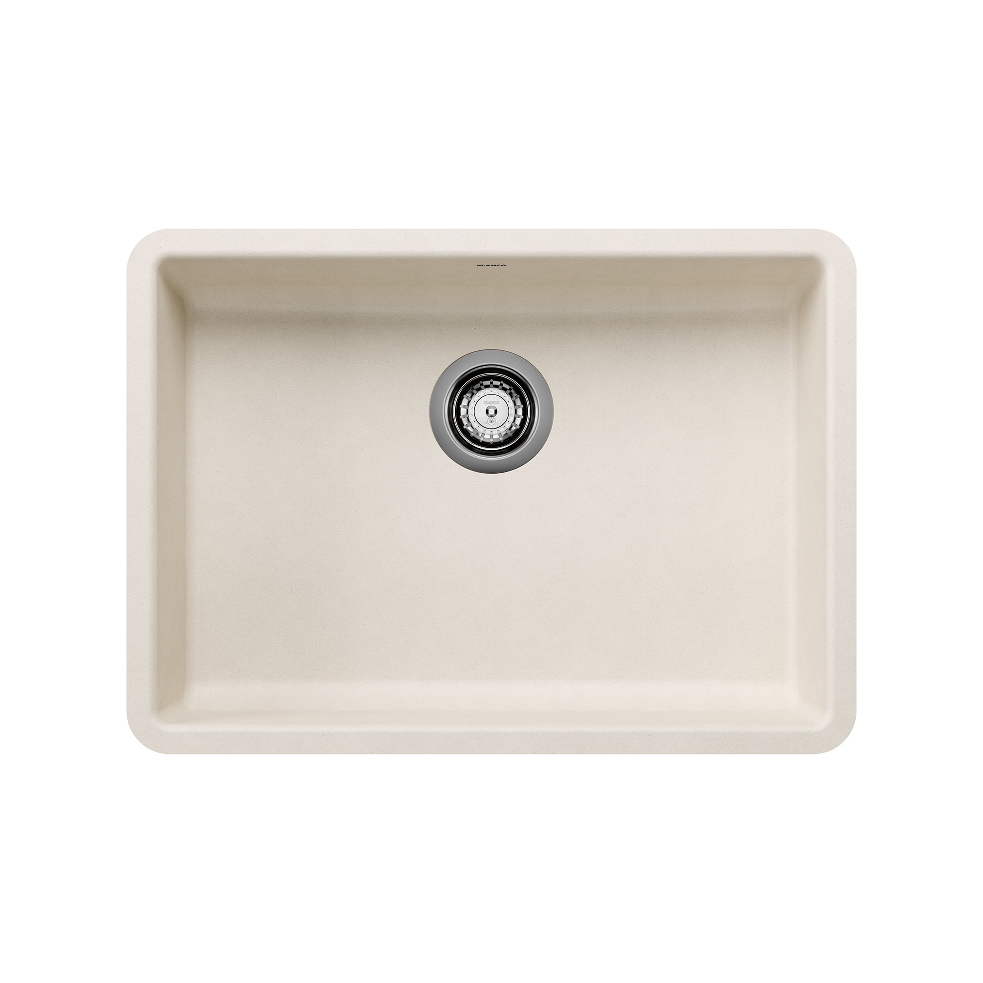 Blanco Precis 25" Undermount Silgranit Kitchen Sink, Soft White, No Faucet Hole, 443082