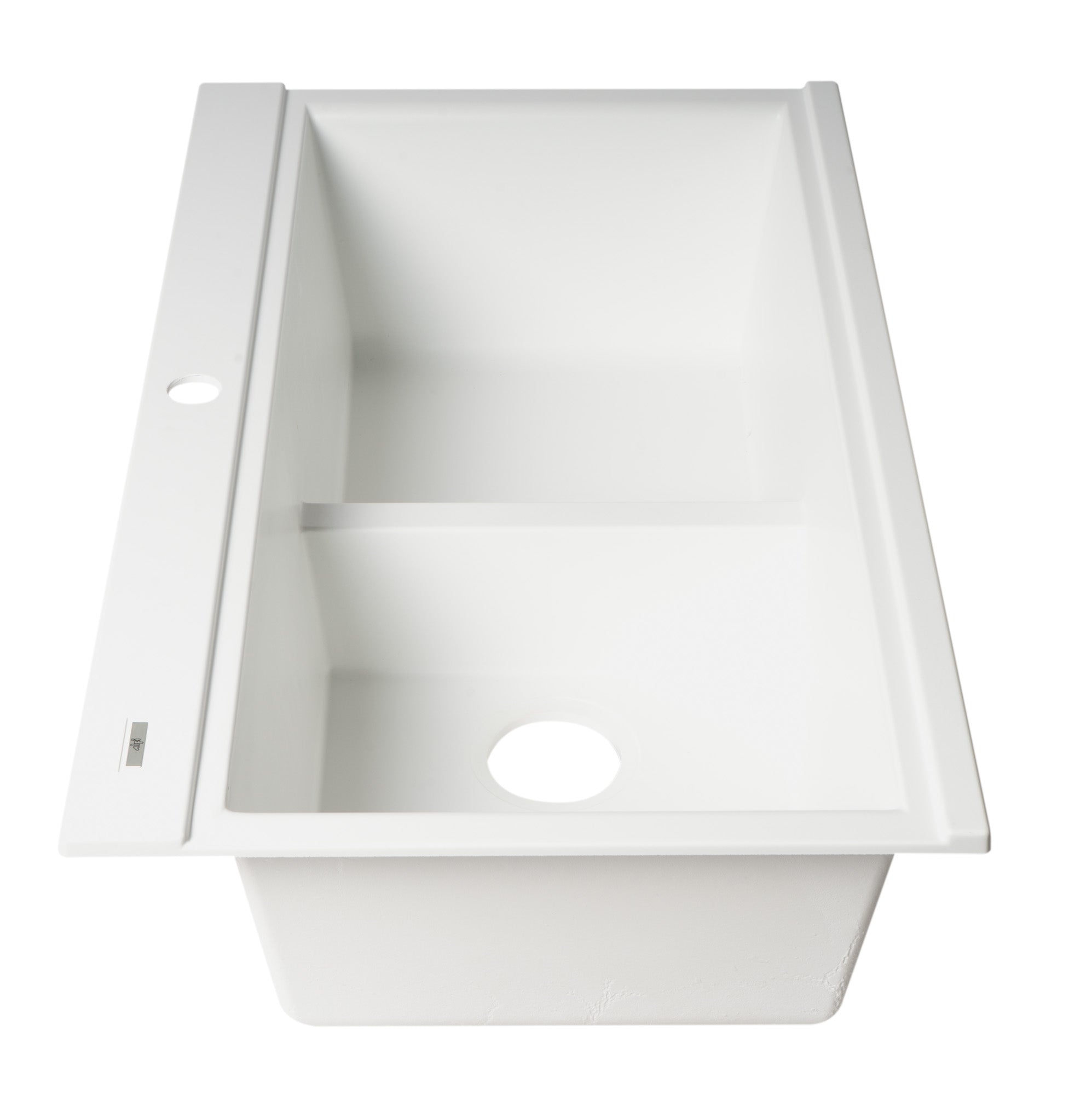 Alternate Image for ALFI 34" Drop In Granite Composite Workstation Kitchen Sink with Accessories, 50/50 Double Bowl, White, 1 Faucet Hole, AB3418DBDI-W