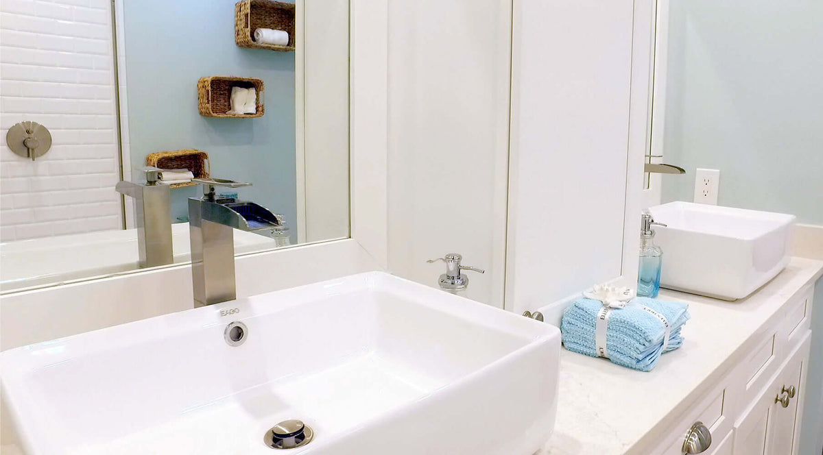 Alternate Image for Eago 19.63" x 14.13" Rectangle Above Mount Porcelain Bathroom Sink, White, No Faucet Hole, BA131