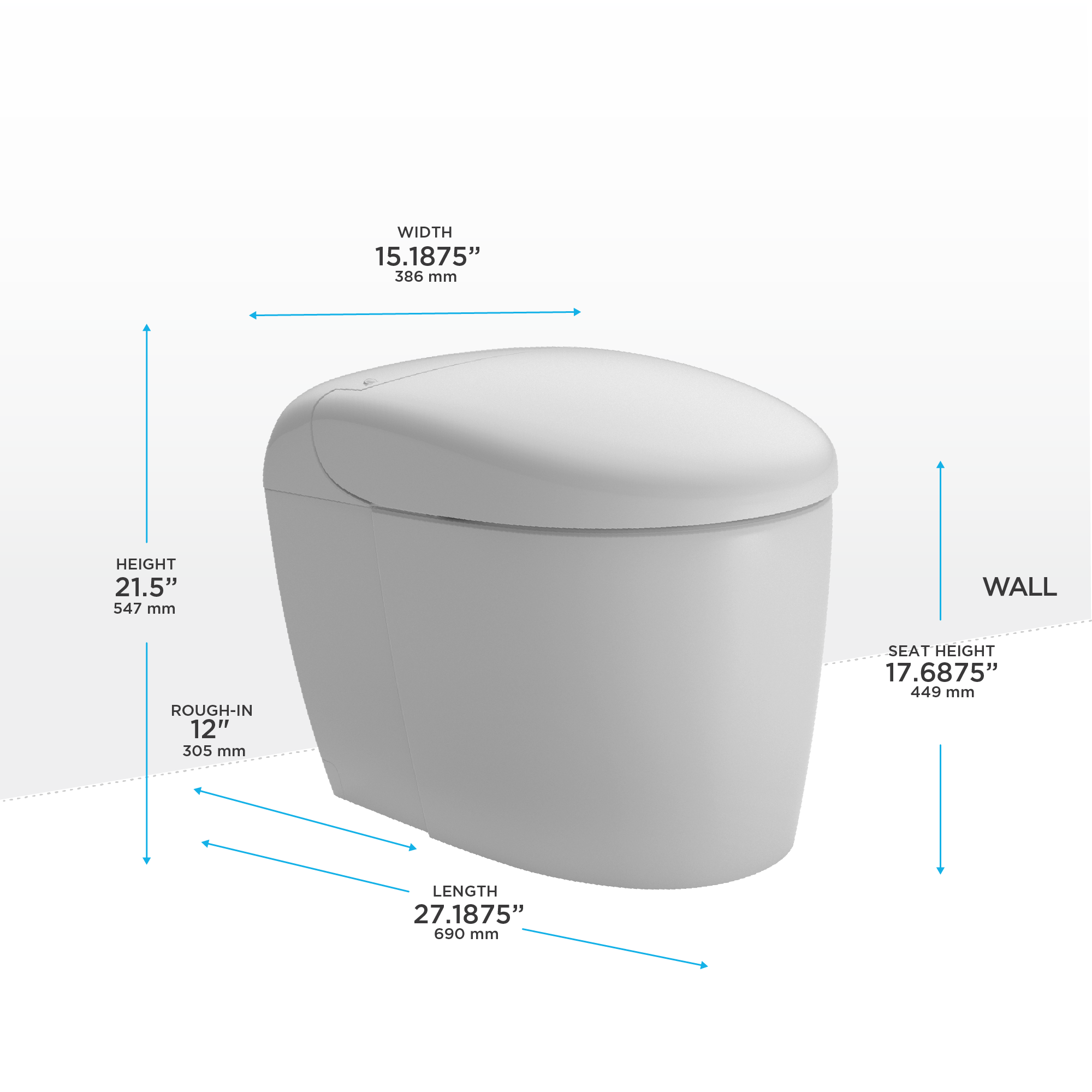 Alternate Image for Toto NEOREST RS Dual Flush 1.0 or 0.8 GPF Toilet with Integrated Bidet Seat and EWATER+, Cotton White, Vitreous China|Plastic, MS8341CUMFG#01