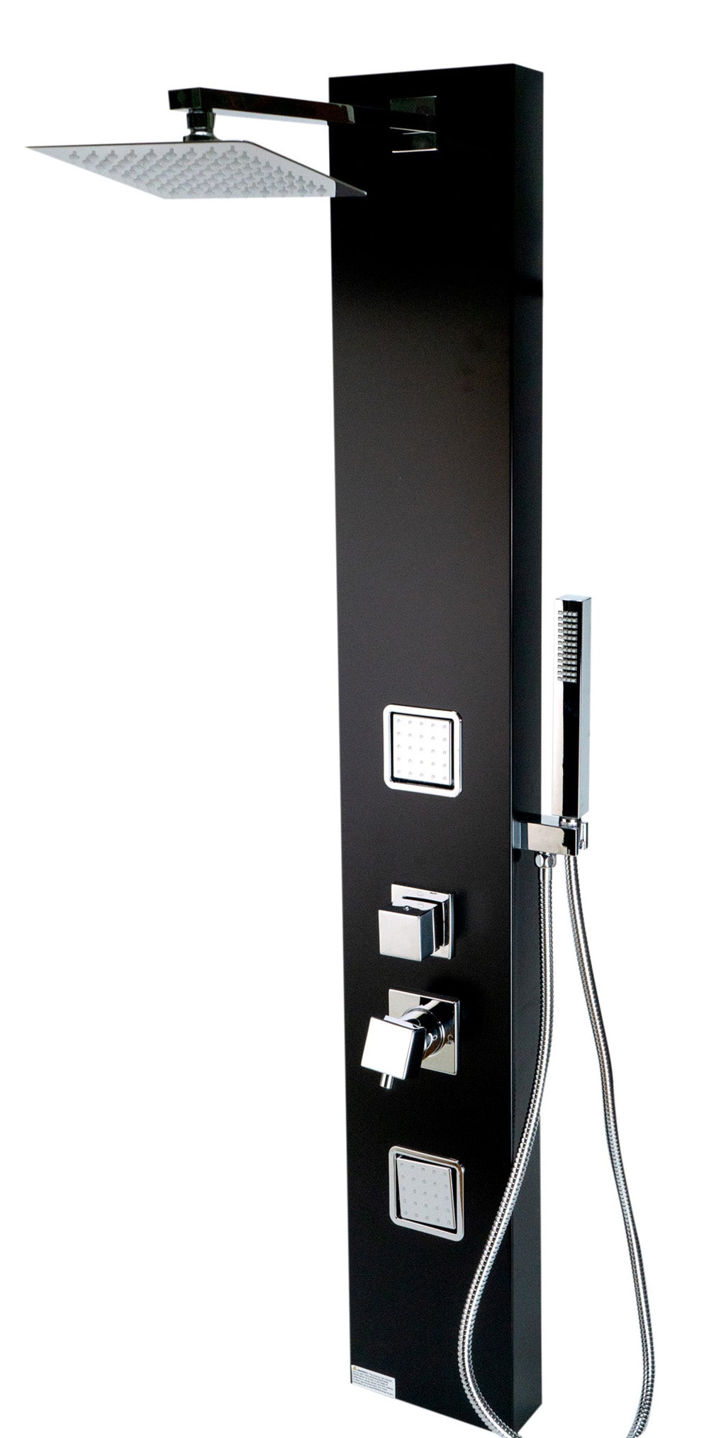 Alternate Image for ALFI brand ABSP65B Black Aluminum Shower Panel with 2 Body Sprays and Rain Shower Head