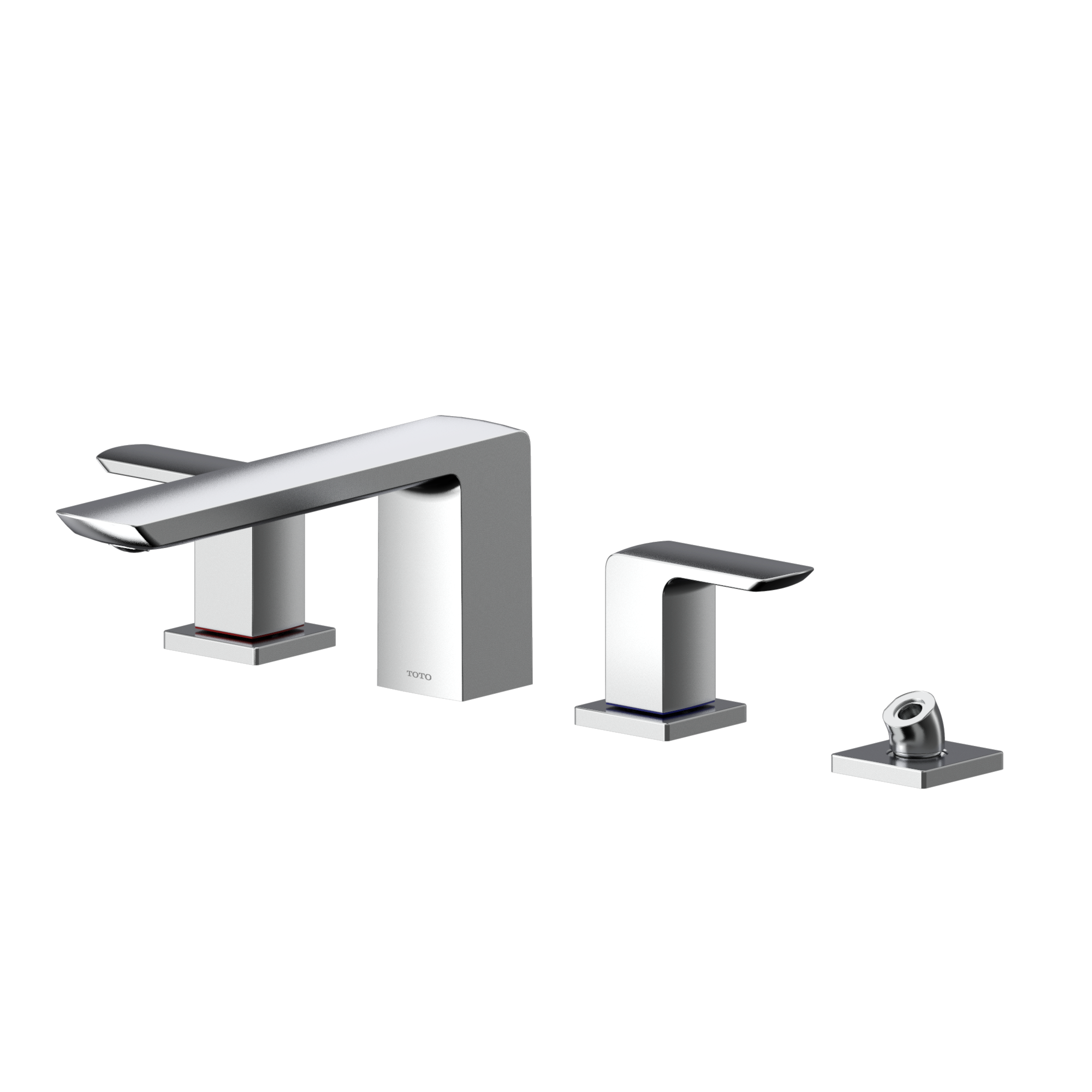 Alternate Image for TOTO GR Two-Handle Deck-Mount Roman Tub Filler Trim with Handshower, Polished Chrome, Brass, TBG02202U#CP