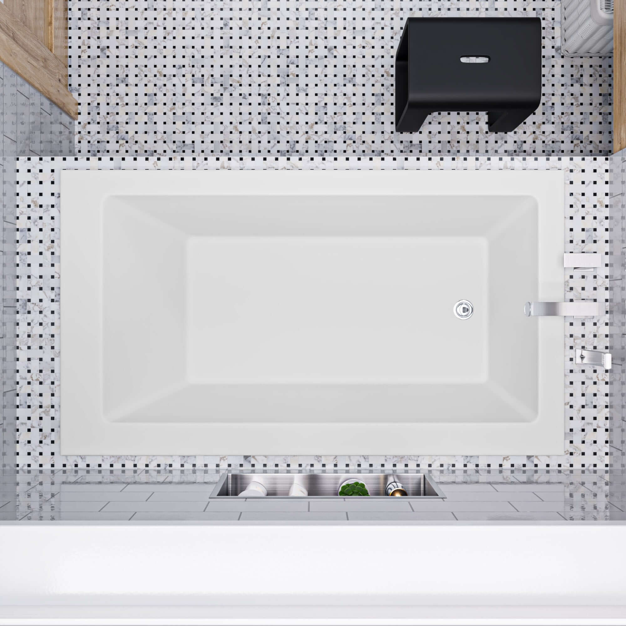 ALFI brand 60 resin square bathtub white matte product image