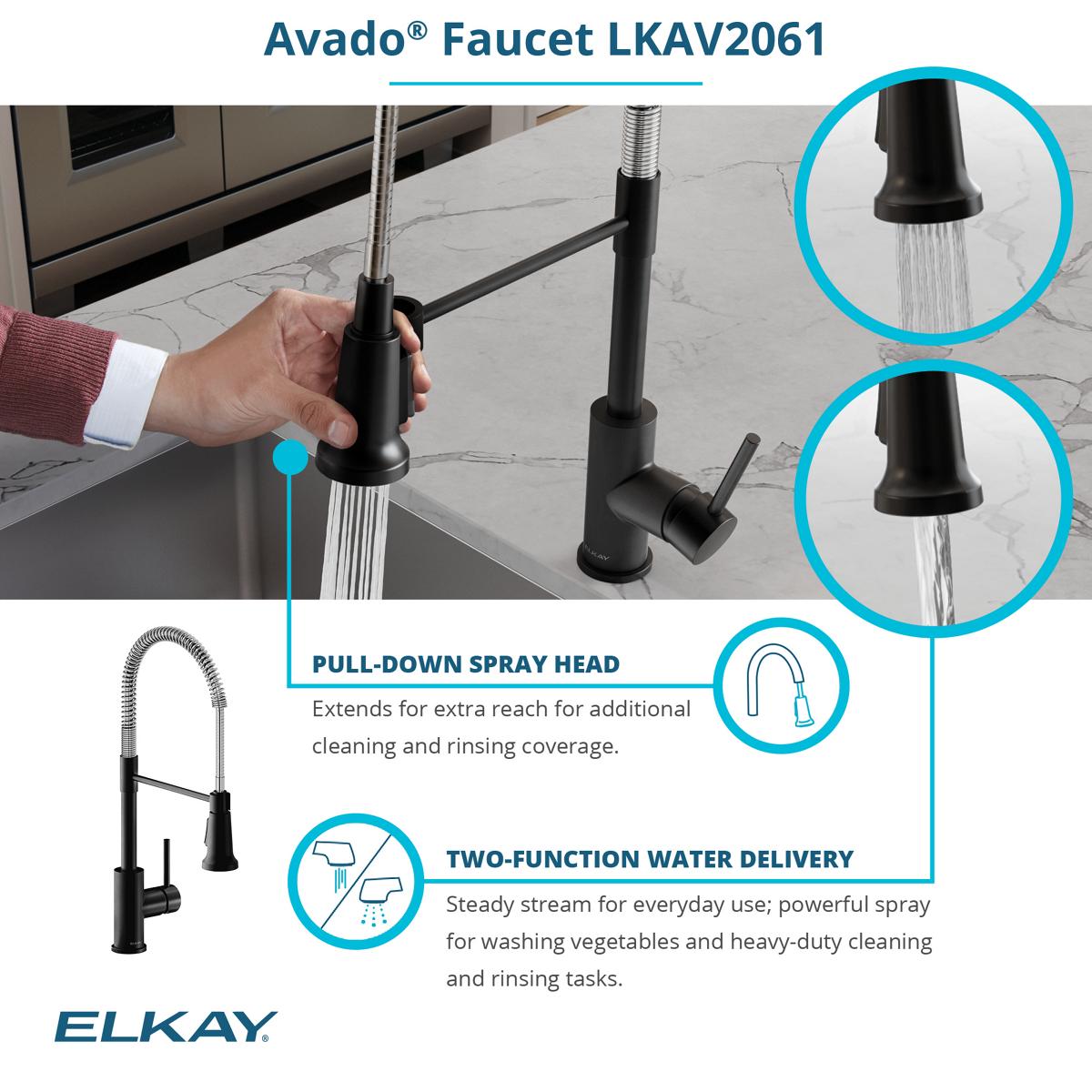 Alternate Image for Elkay Crosstown 32" Undermount Stainless Steel Kitchen Sink with Faucet, Polished Satin, 18 Gauge, ECTRU30179RTFBC